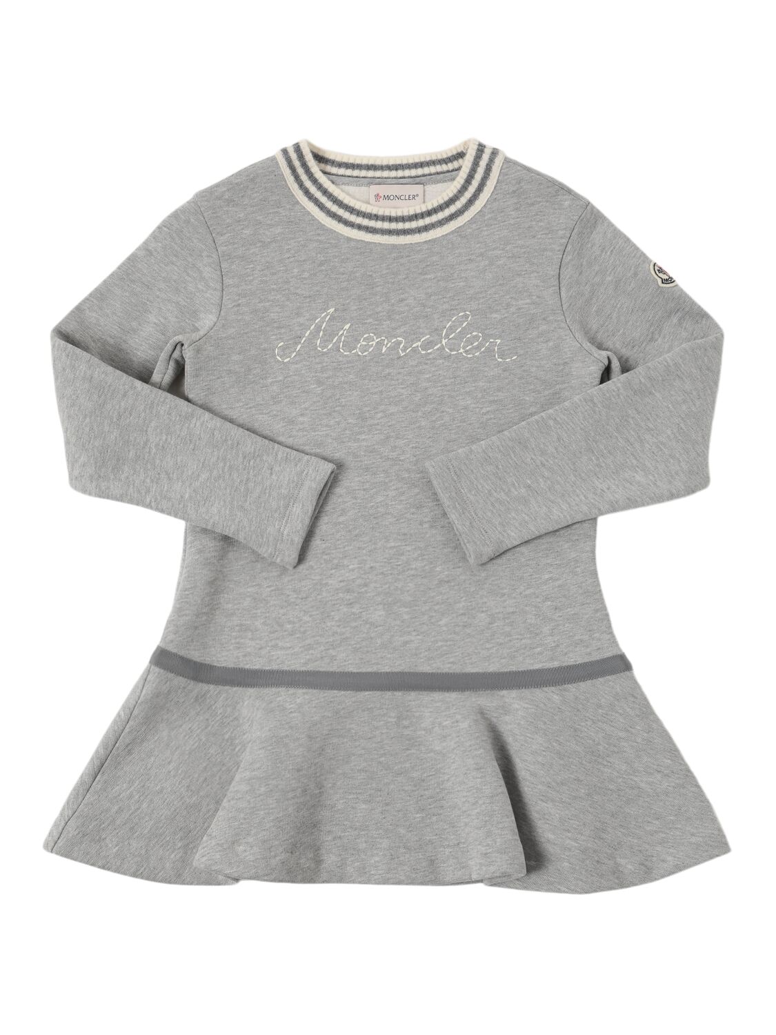 Moncler Brushed Cotton & Wool Dress In Grey