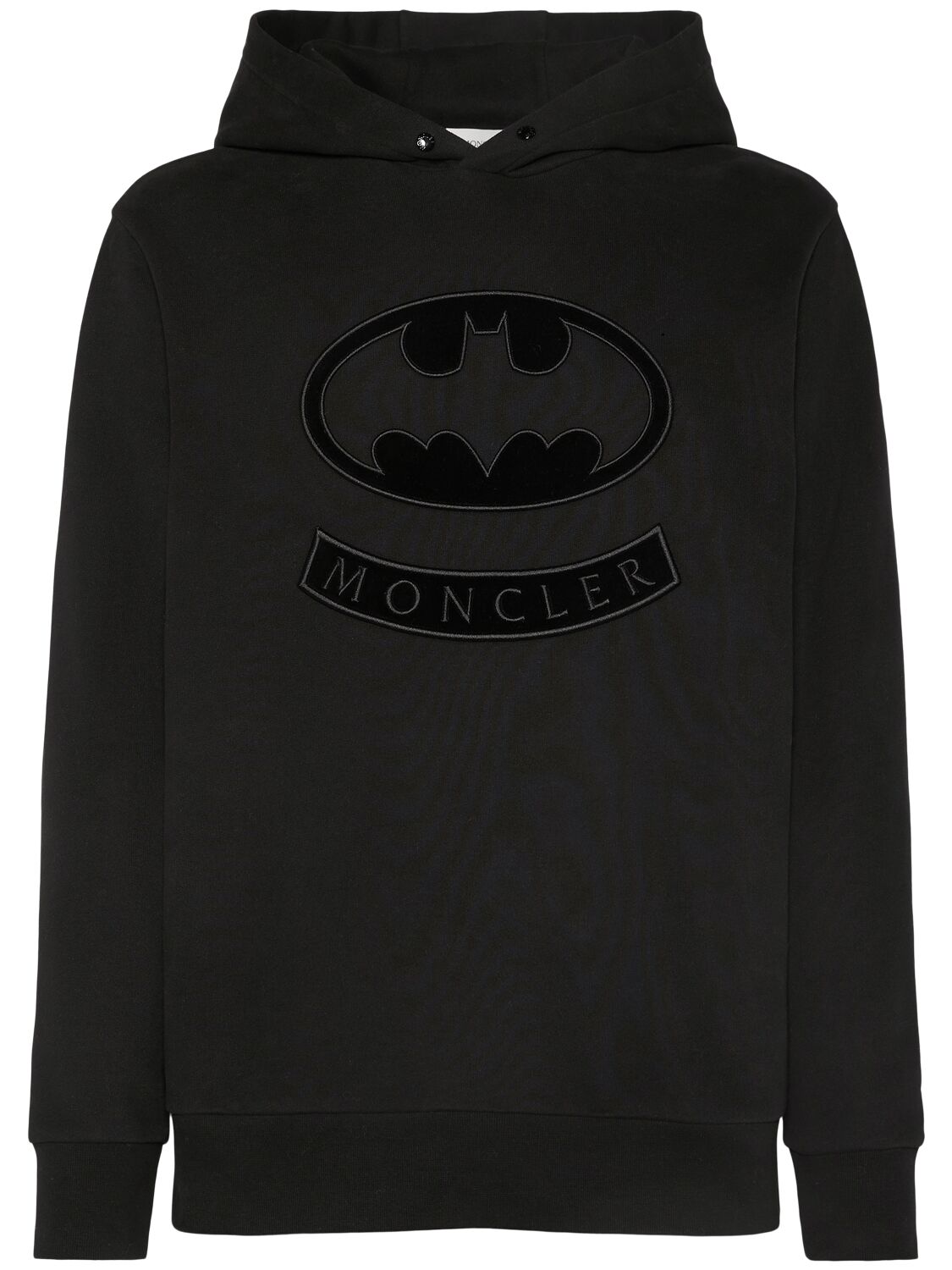 Moncler Logo Cotton Sweatshirt In Black