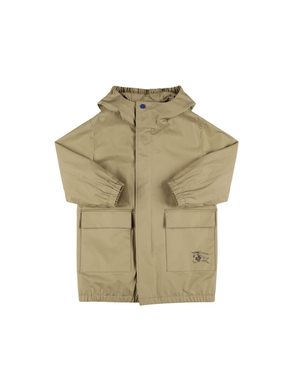 Burberry Kids' Kapuzenparka Aus Baumwolltoile In Brown