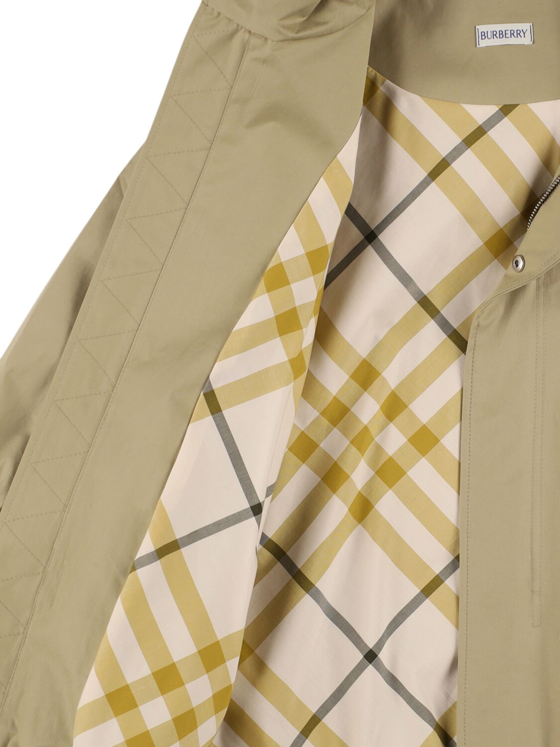 Shop Burberry Cotton Gabardine Hooded Parka In Beige