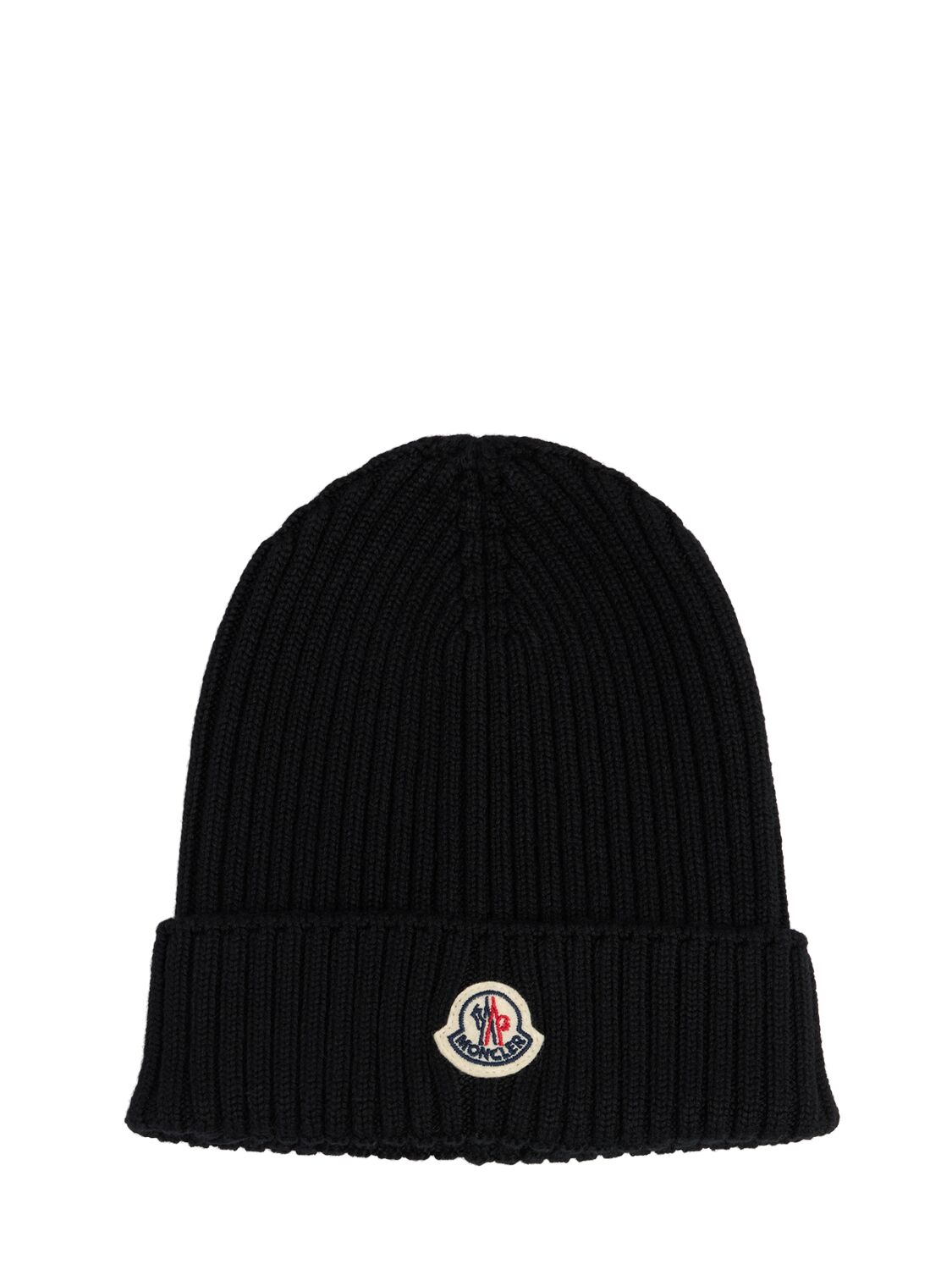 Moncler Extrafine Wool Beanie In 黑色