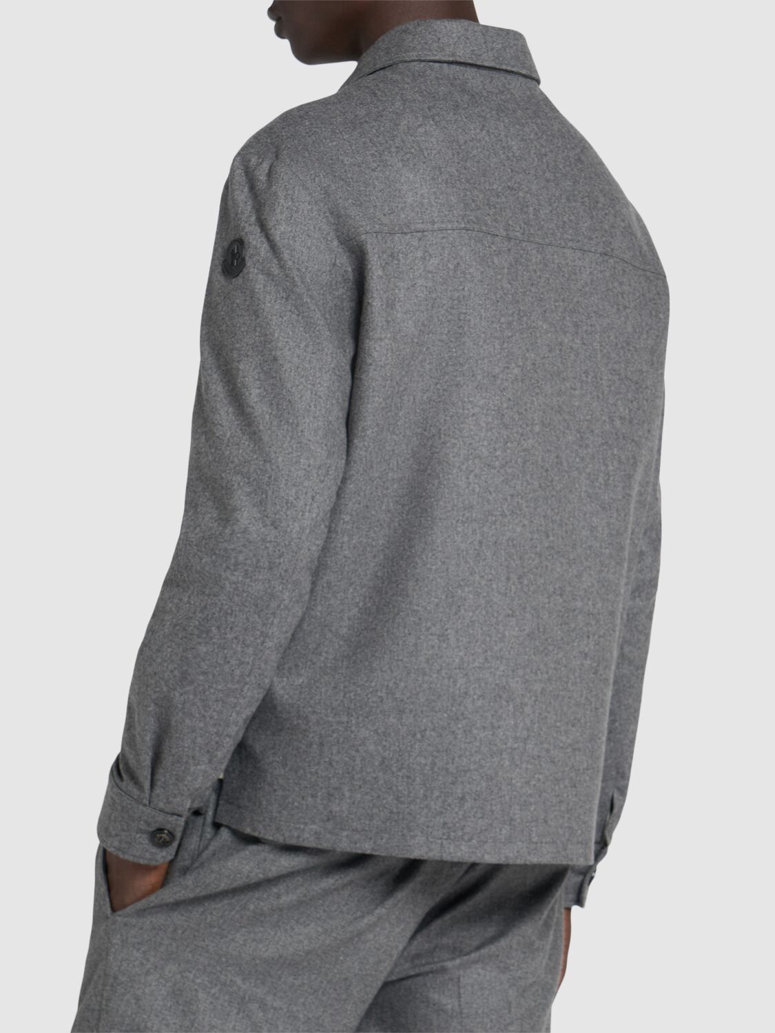 Shop Moncler Cashmere Blend Shirt In Dark Grey