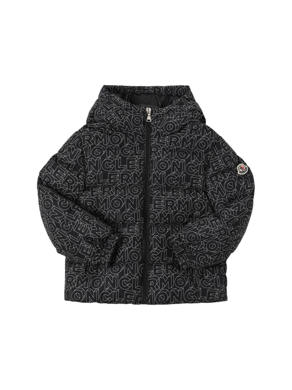 Moncler Fergus 3d Printed Logo Tech Down Jacket In Blue