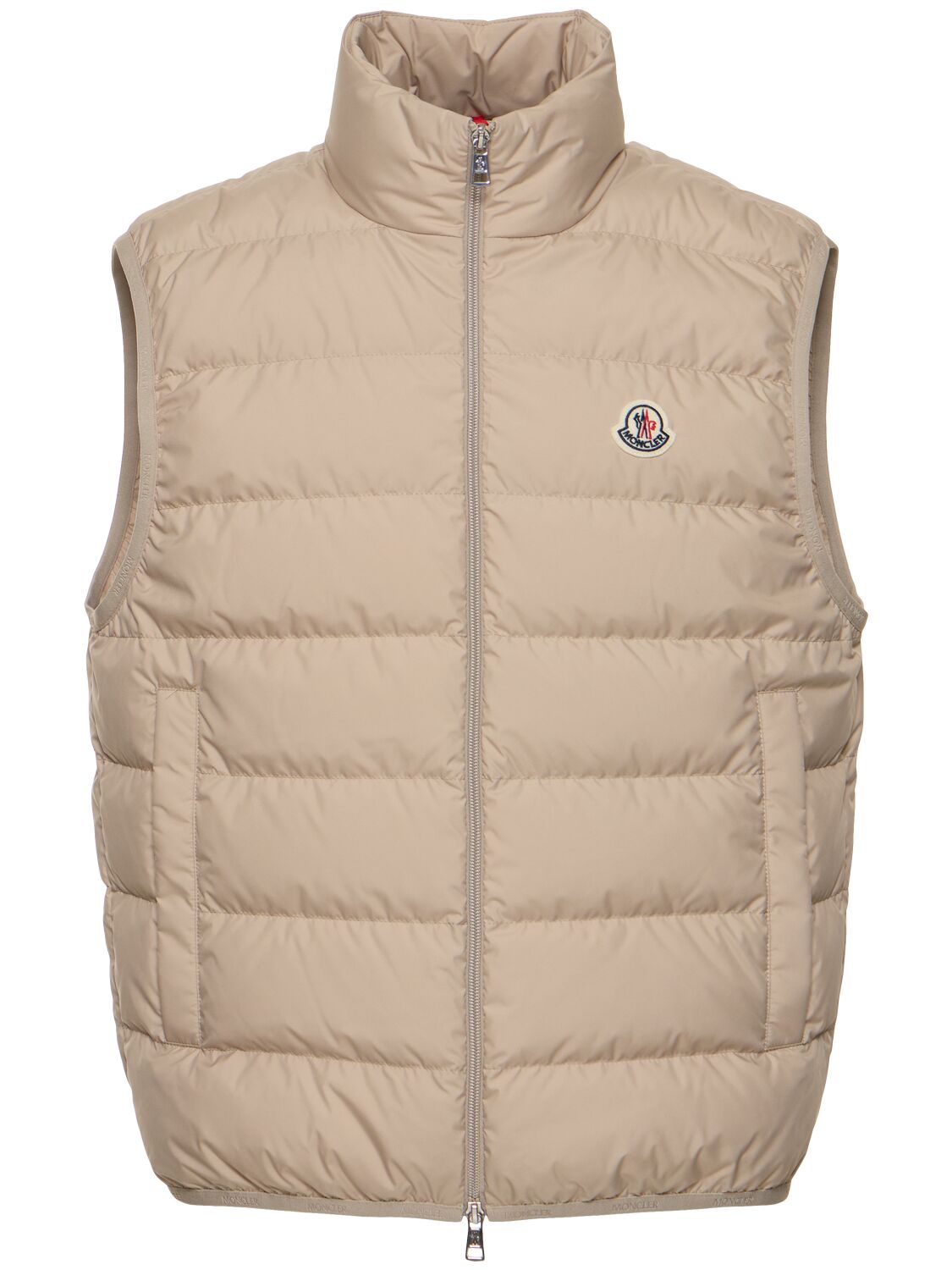 Shop Moncler Contrin Tech Down Vest In 浅米黄色