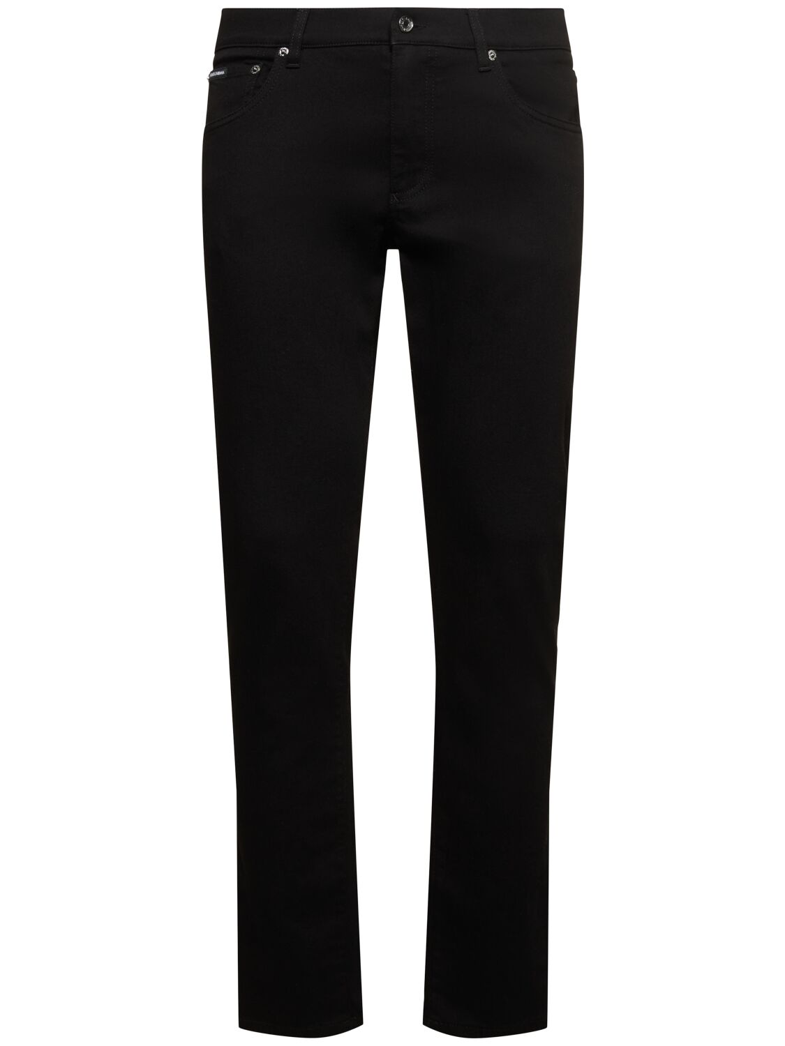 Dolce & Gabbana Five Pocket Washed Stretch Denim Jeans In Black