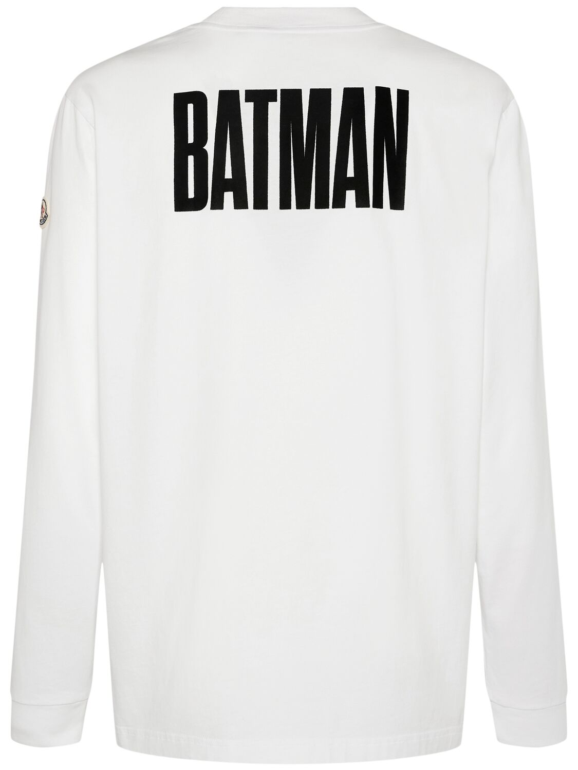 Shop Moncler Batman Cotton Jersey Long Sleeve T-shirt In White