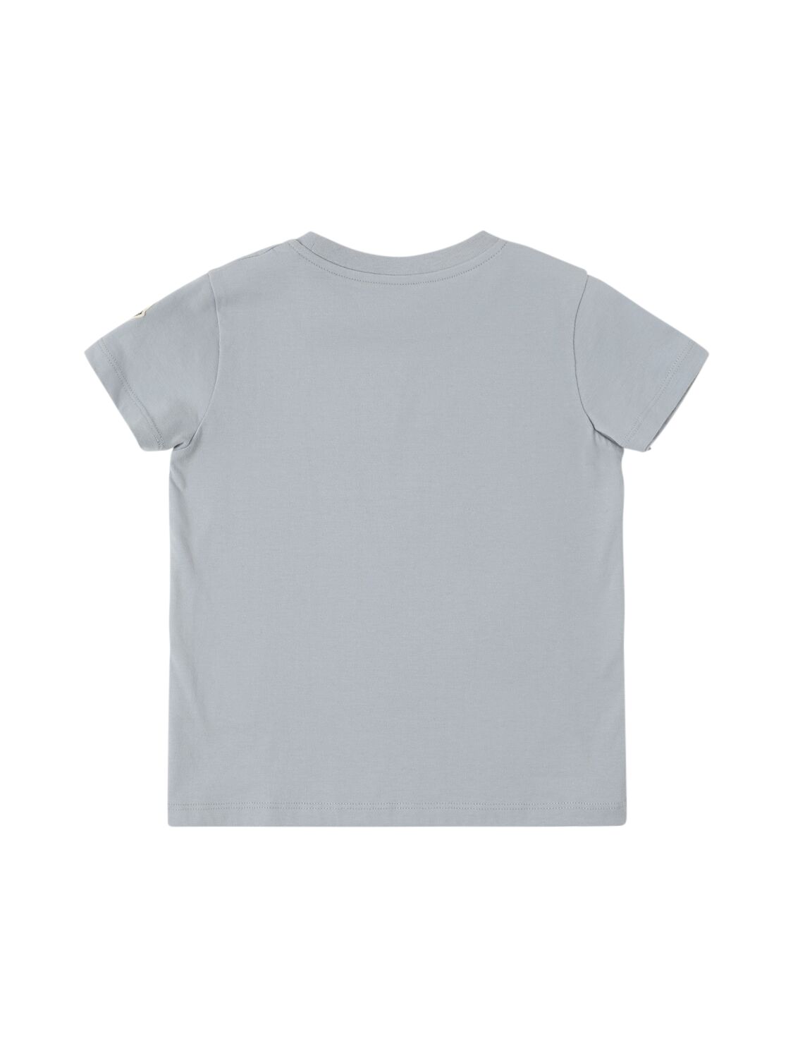 Shop Moncler Logo Cotton Jersey T-shirt In Light Blue