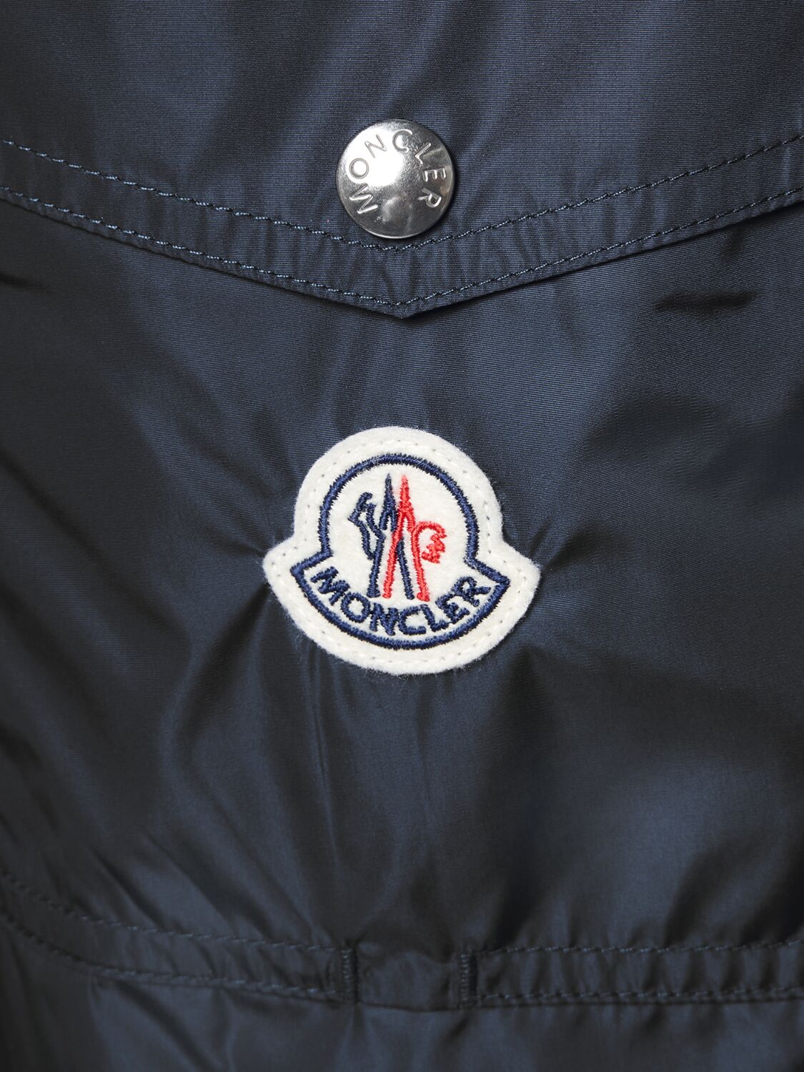 Shop Moncler Light Bi-stretch Nylon Swim Shorts In 午夜蓝