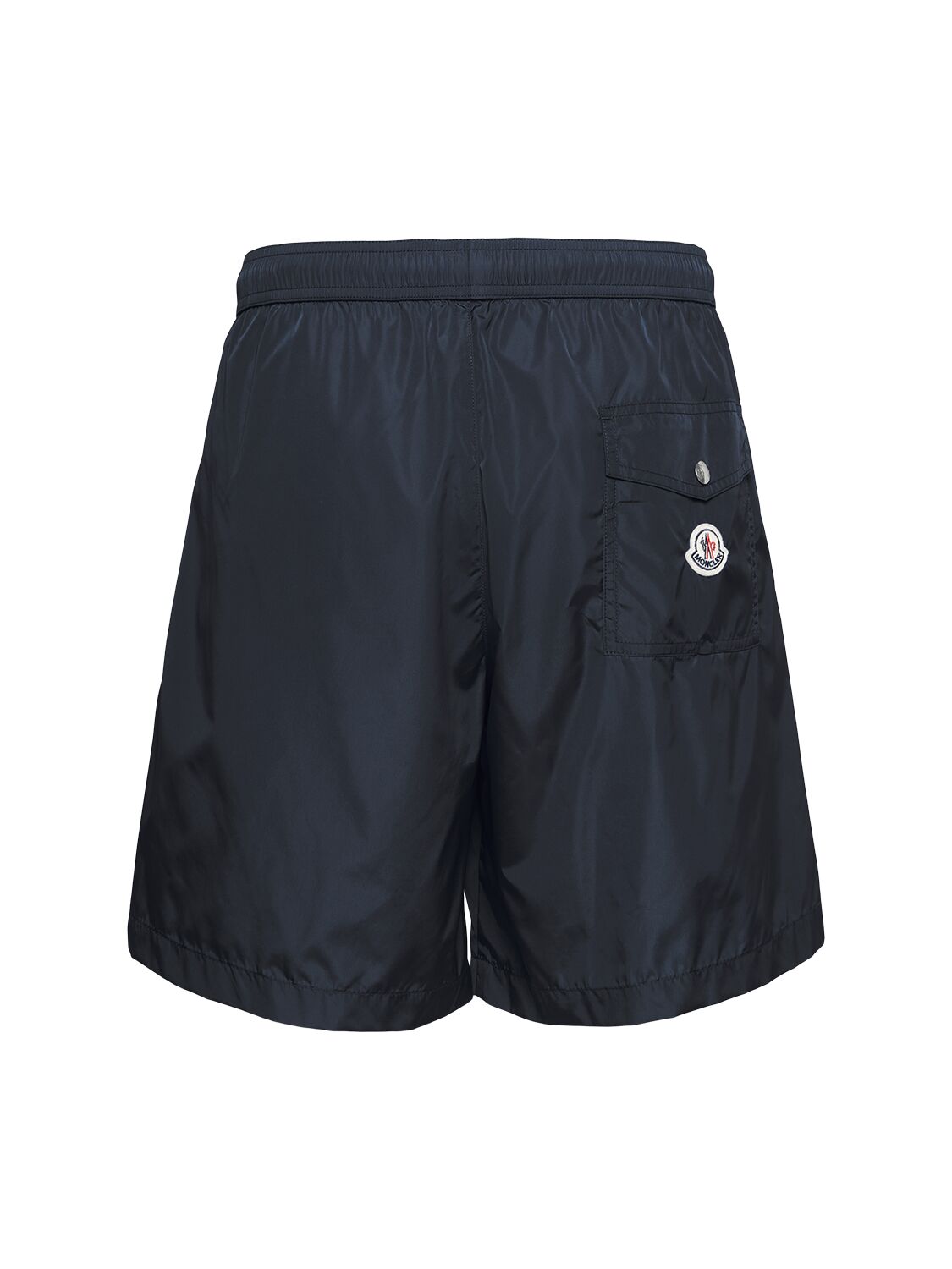 Shop Moncler Light Bi-stretch Nylon Swim Shorts In 午夜蓝