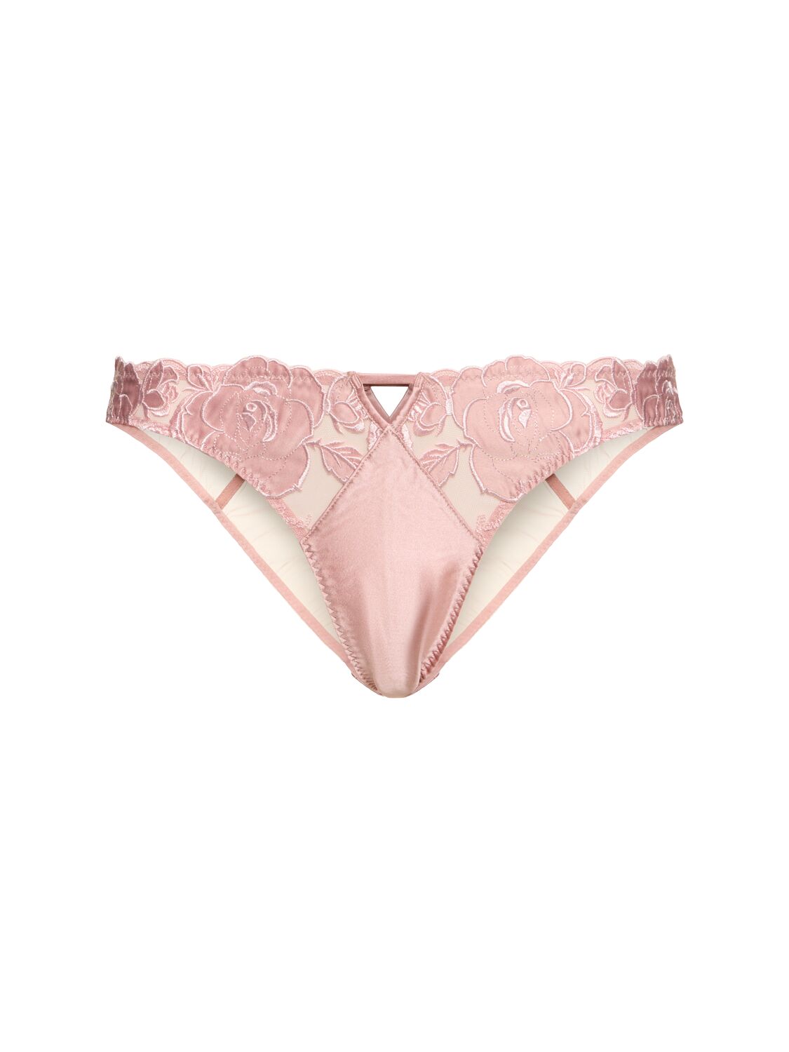 Fleur Du Mal Rose Logo Embroidery Cheeky Briefs In Pink