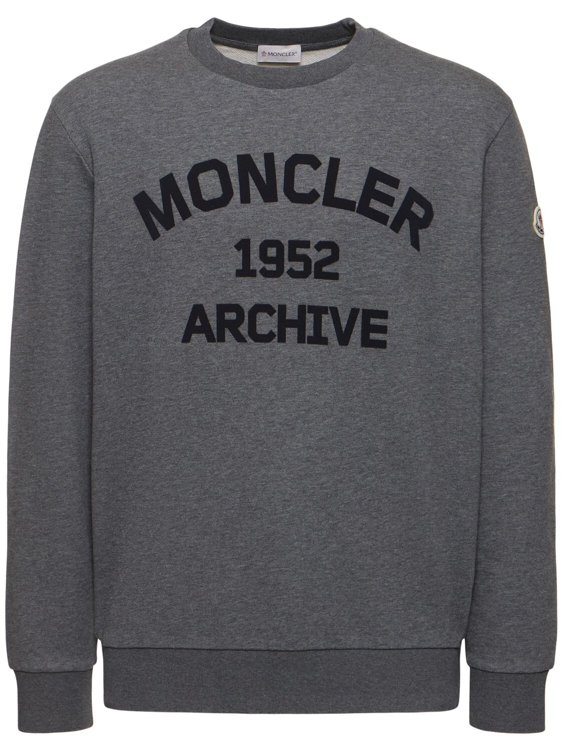 Moncler Logo Light Weight Cotton Sweatshirt In Dark Grey