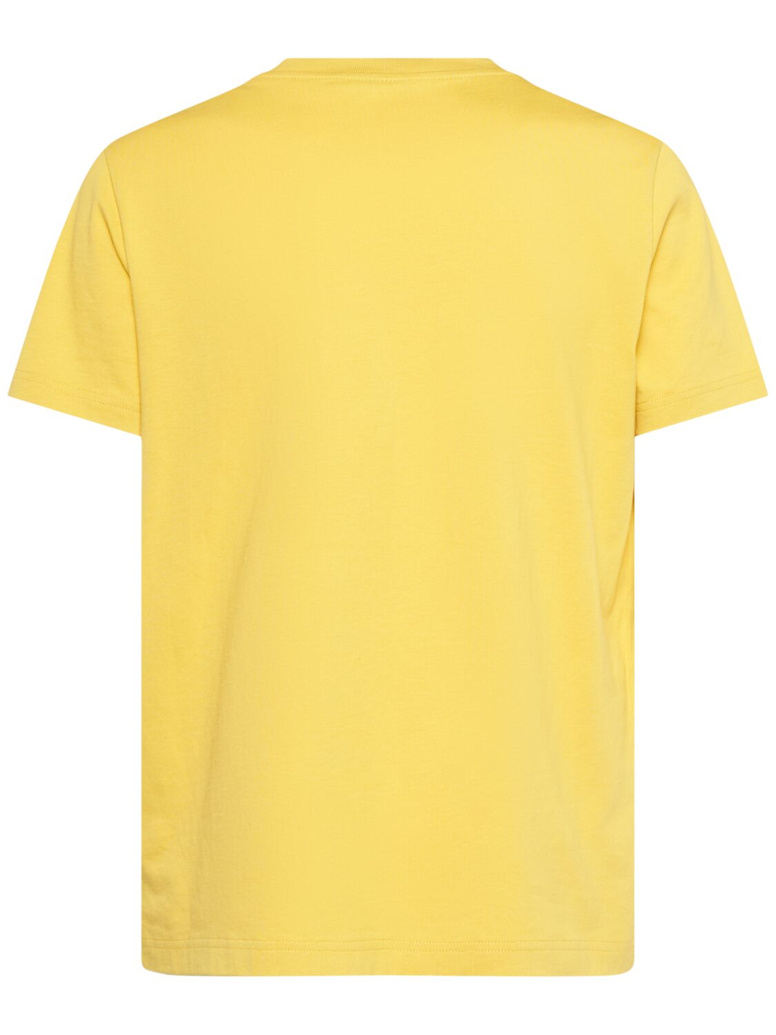 Shop Moncler Logo Cotton Jersey T-shirt In Gamma Yellow To