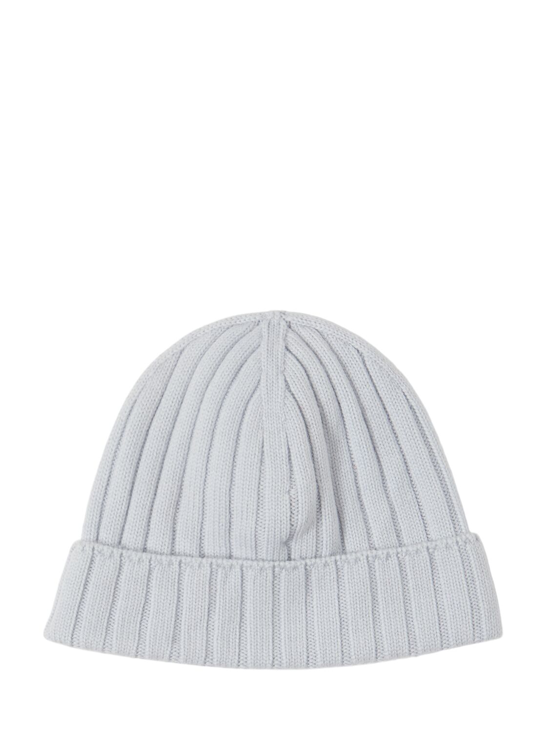 Shop Moncler Logo Extrafine Wool Beanie In Light Blue