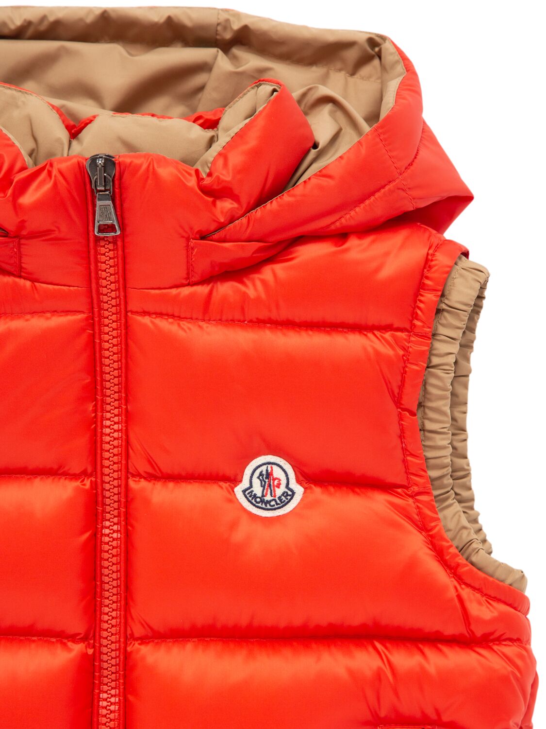 Shop Moncler Zibiah Nylon Down Vest In Orange