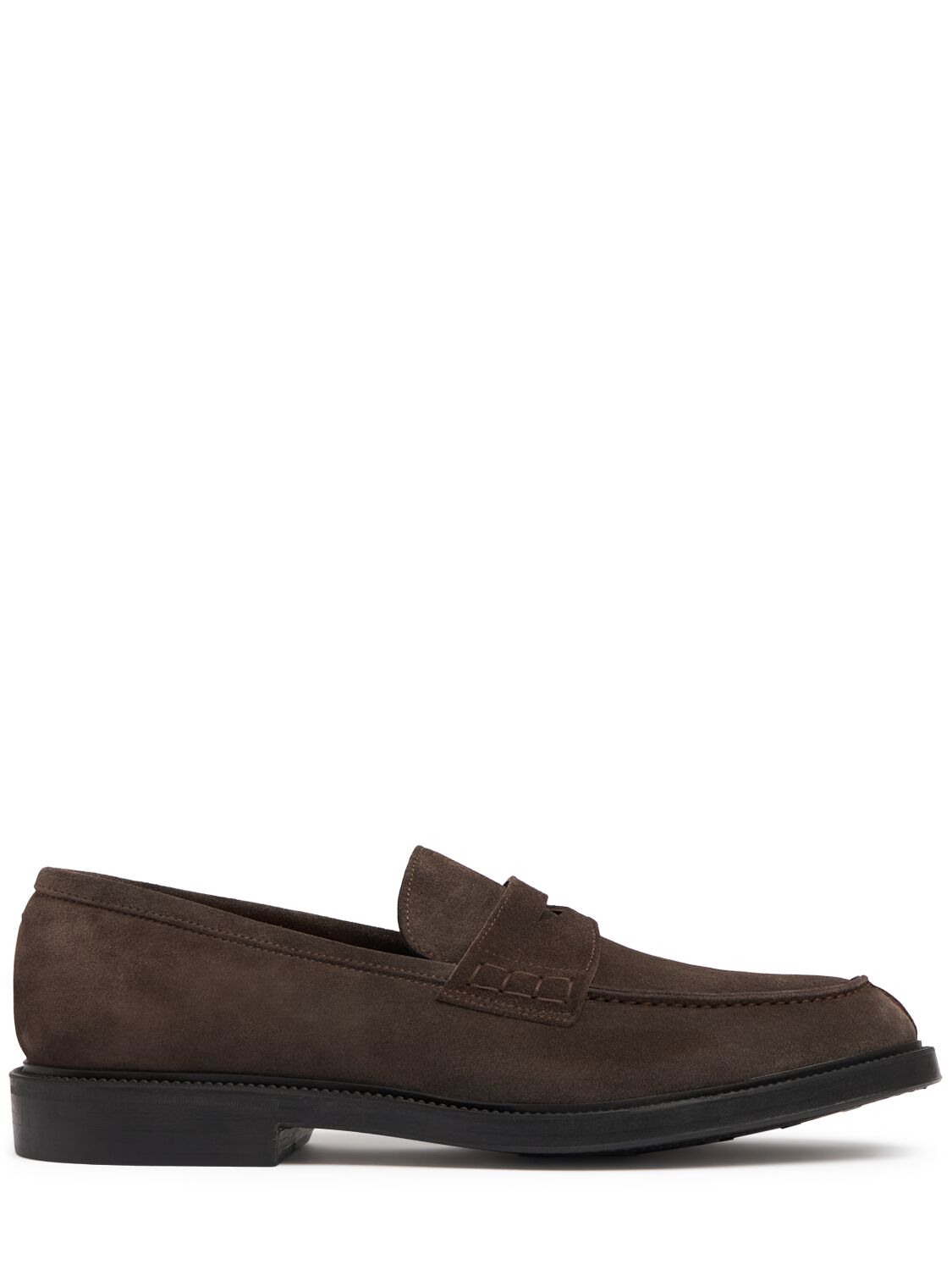 Kiton Suede Penny Loafers In Pepper