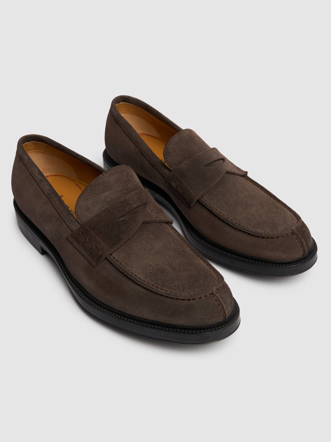 Shop Kiton Suede Loafers In Pepper