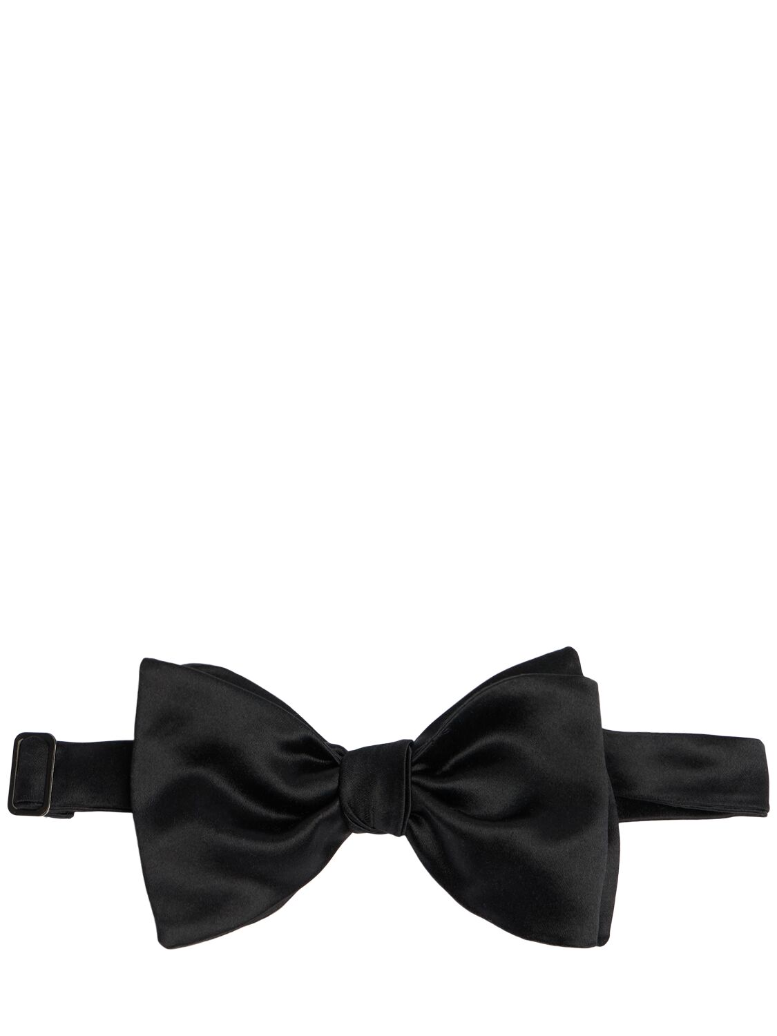 Brunello Cucinelli Duchesse Satin Bow Tie In Black