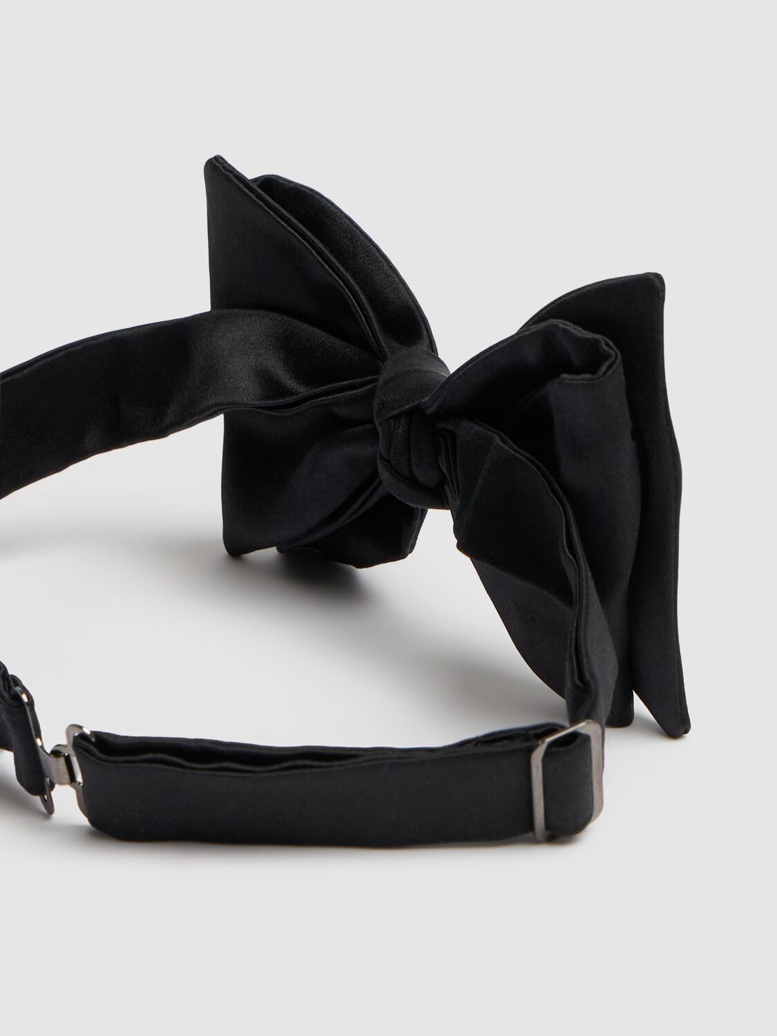 Shop Brunello Cucinelli Duchesse Satin Bow Tie In Black