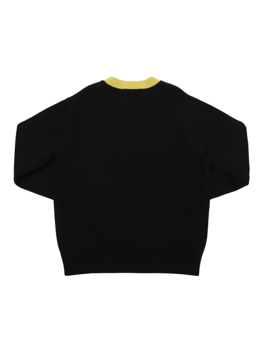 Shop Marni Junior Wool & Cashmere Knit Sweater W/logo In Black