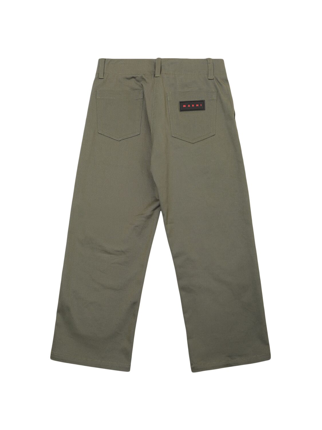 Shop Marni Junior Cotton Blend Gabardine Pants In Green