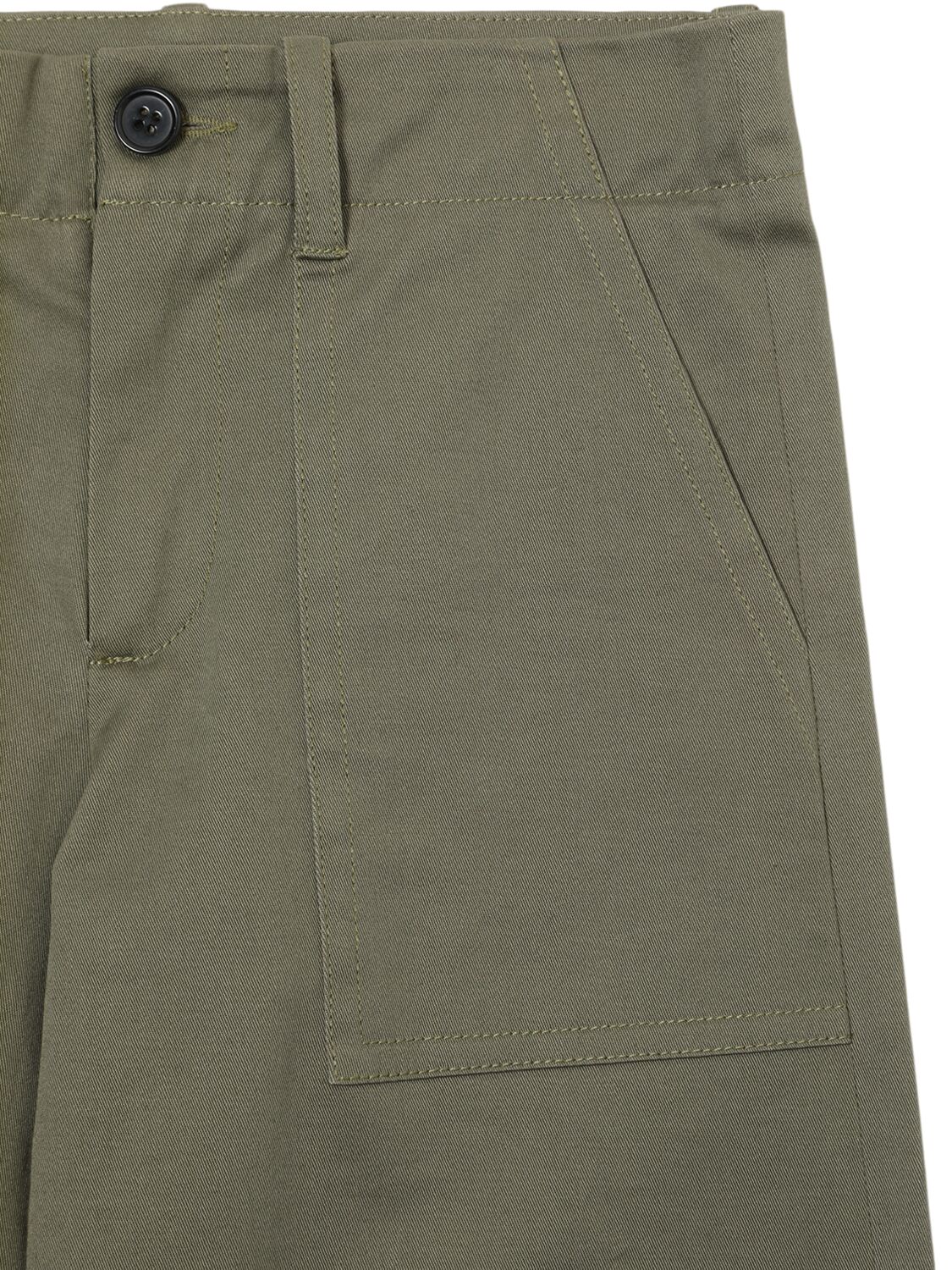 Shop Marni Junior Cotton Blend Gabardine Pants In Green