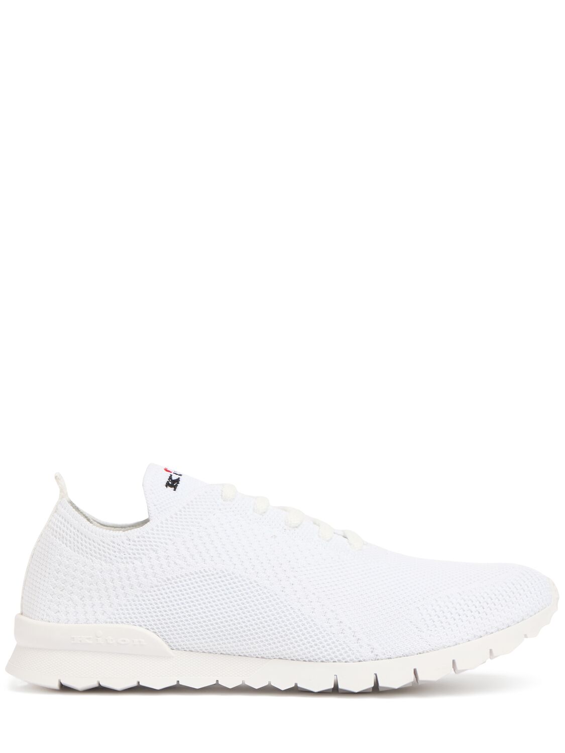 Kiton Knit Low Top Sneakers In White