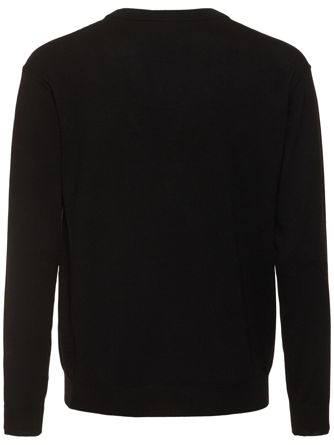 Shop Moschino Teddy Patch Knit Sweater In Black