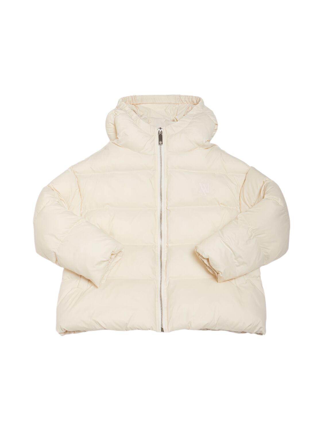 Max & Co Kids' Hooded Nylon Puffer Jacket In White