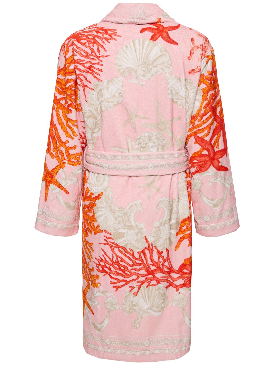 Shop Versace Barocco De La Mer Bathrobe In Pink