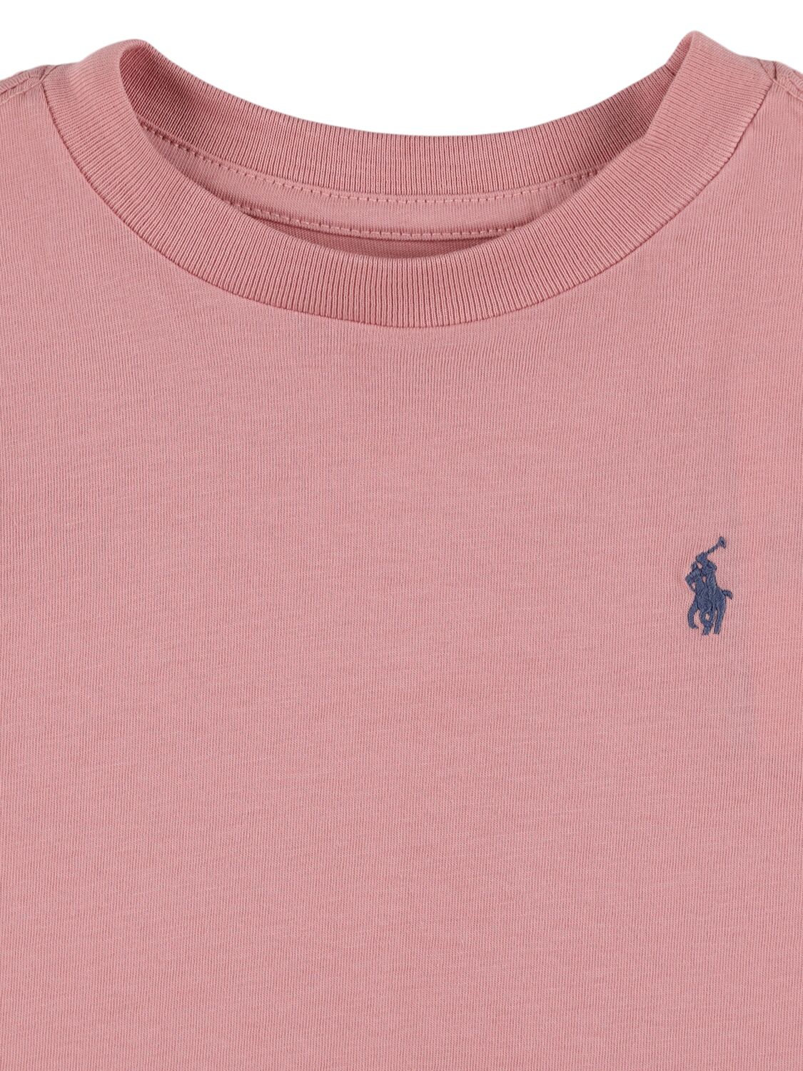 Shop Polo Ralph Lauren Logo Embroidery Cotton Jersey T-shirt In Rosa