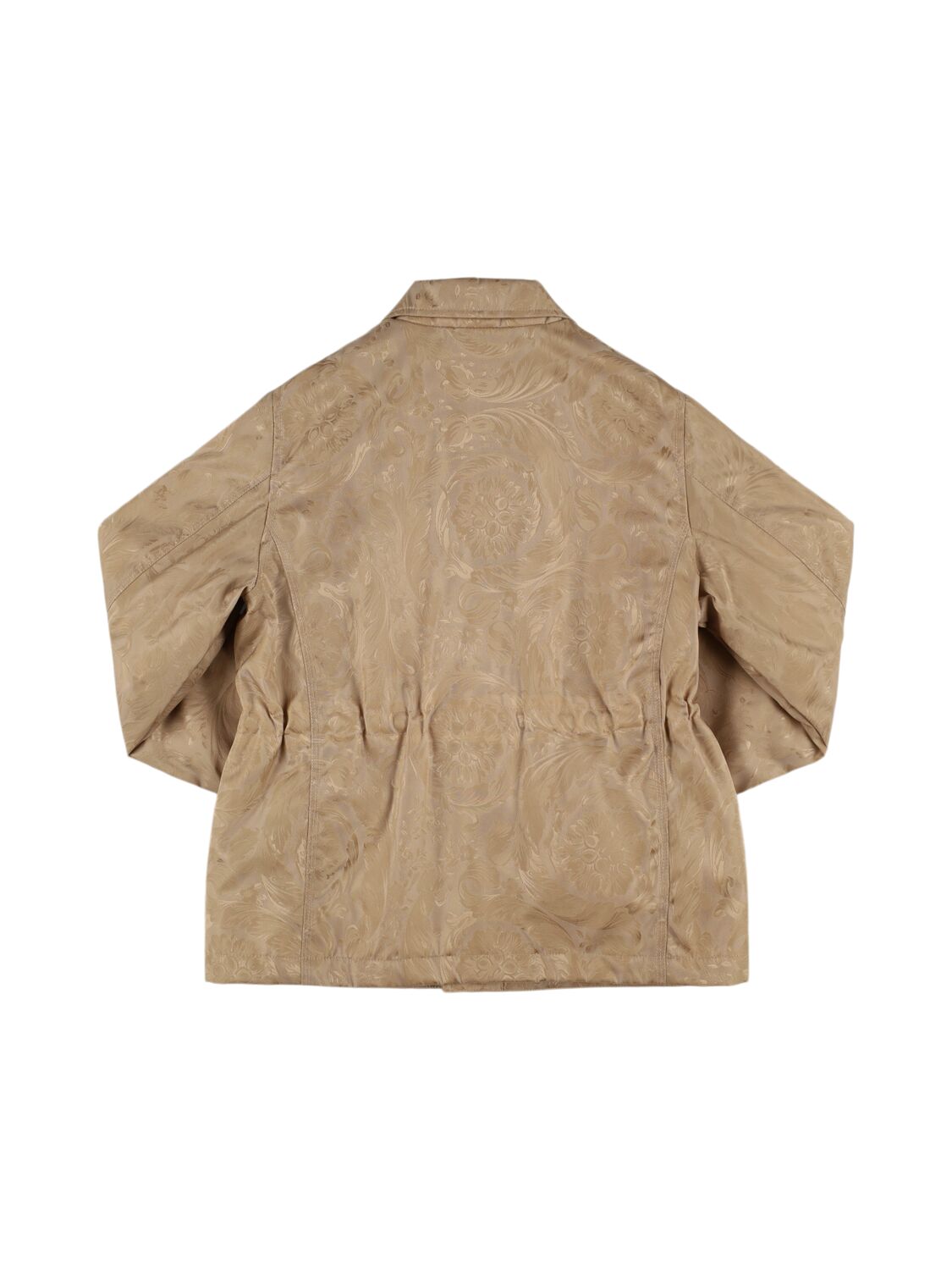 Shop Versace Padded Poly Jacket In Beige