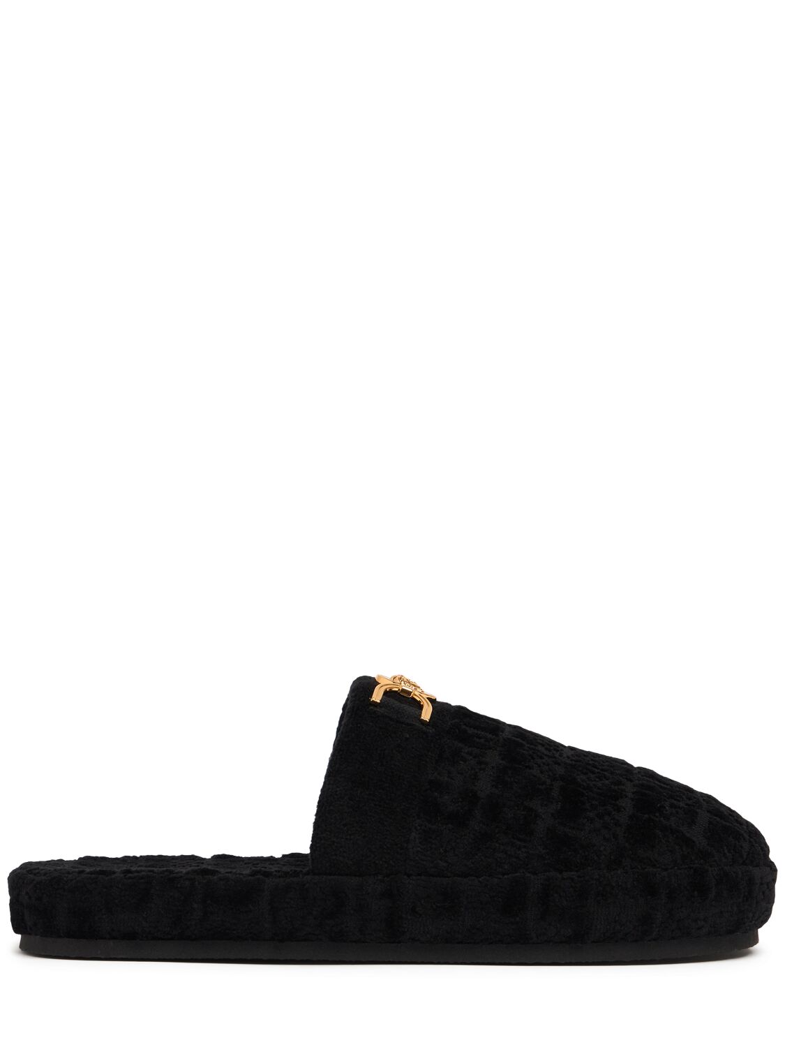 Versace Icon Slippers In Black