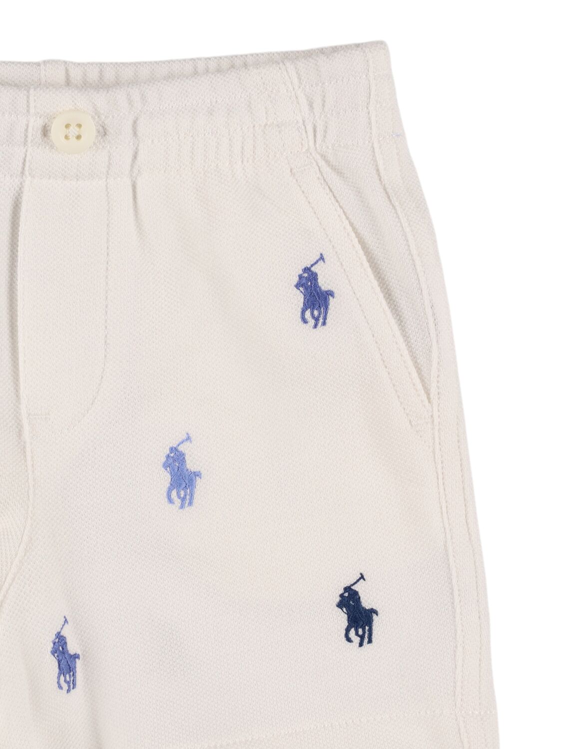 Shop Polo Ralph Lauren Embroidered Cotton Polo Shirt & Shorts In Blau,multi