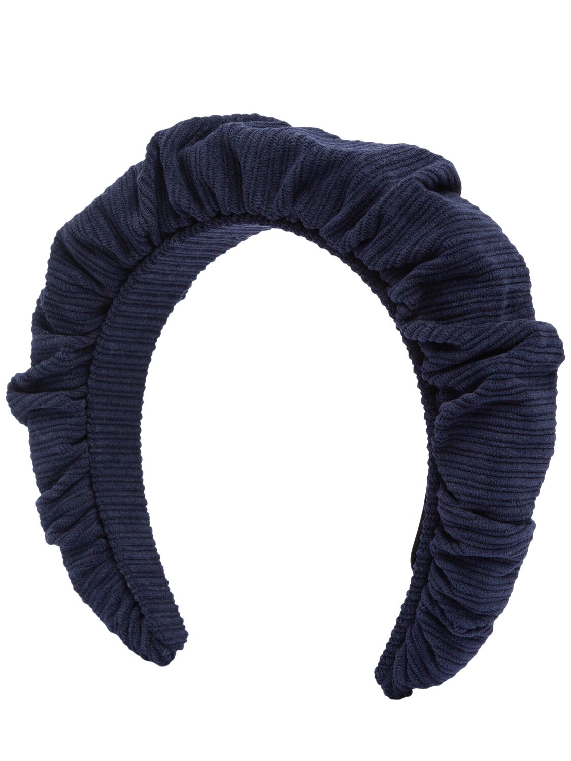 Max & Co Ruffled Poly Headband In Dark Blue