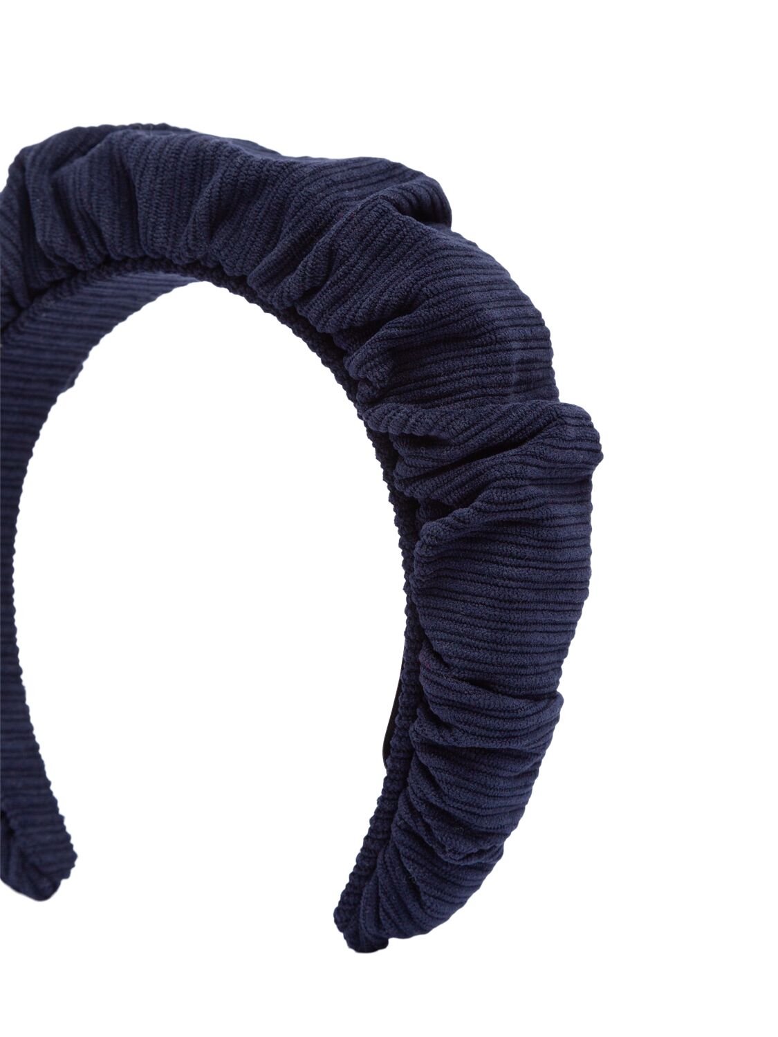 Shop Max & Co Ruffled Poly Headband In Dark Blue