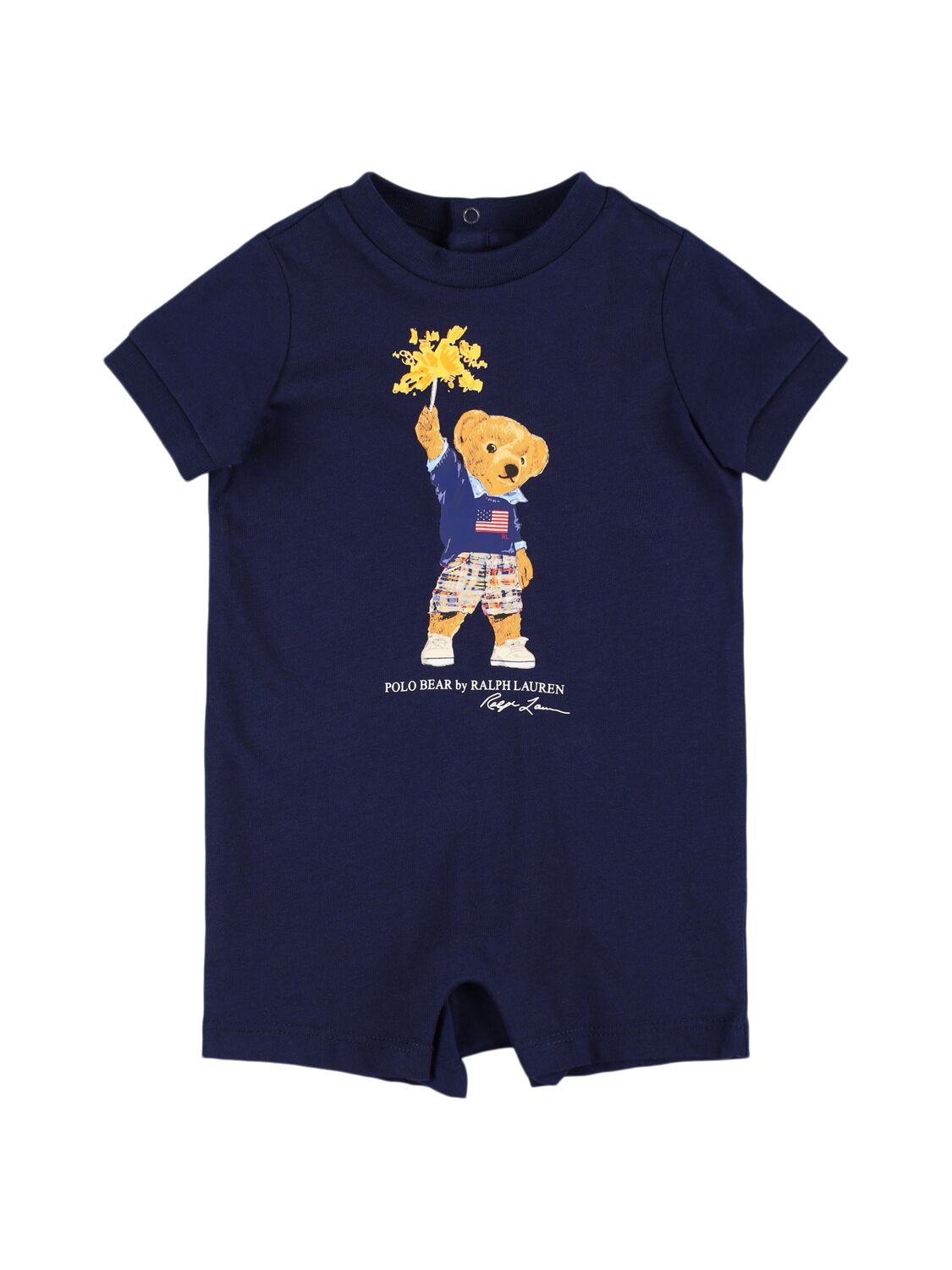 Polo Ralph Lauren Babies' Strampler Aus Baumwolle Mit Druck In Blue