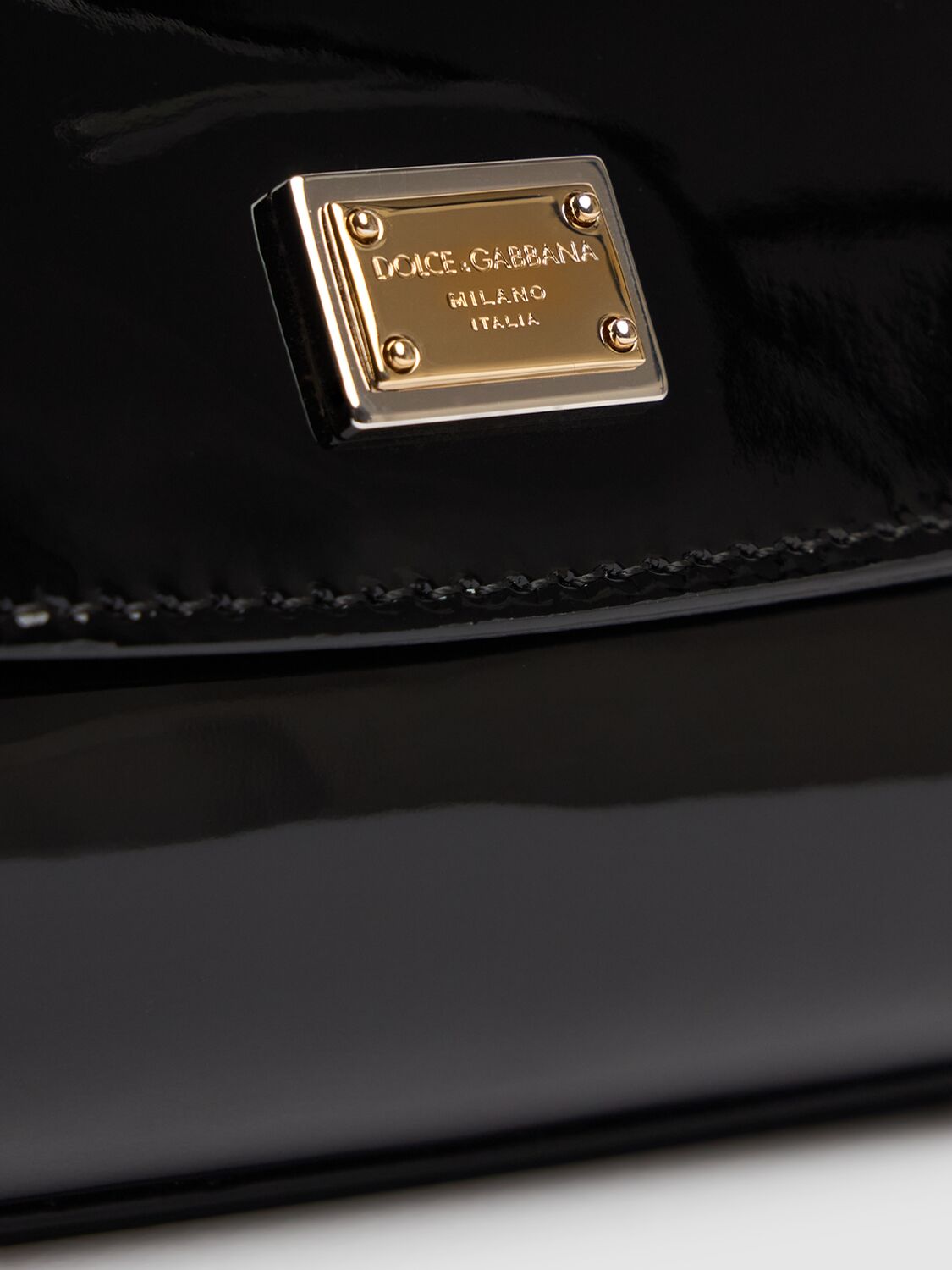 Shop Dolce & Gabbana Sicily Patent Leather Shoulder Bag In Black