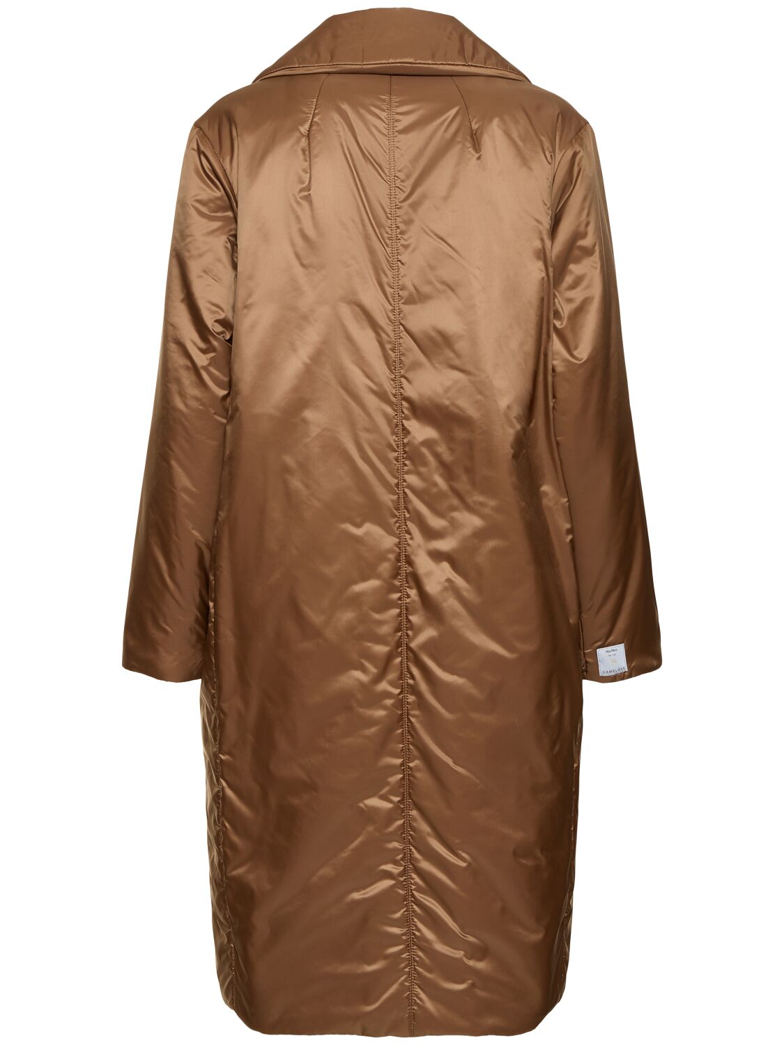 Shop Max Mara Greenco Padded Waterproof Long Jacket In Brown