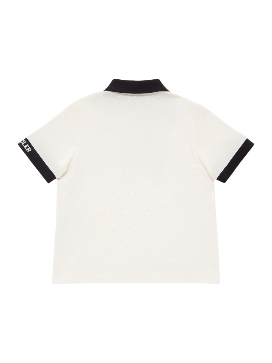 Shop Moncler Logo Patch Cotton Piquet Polo Shirt In White