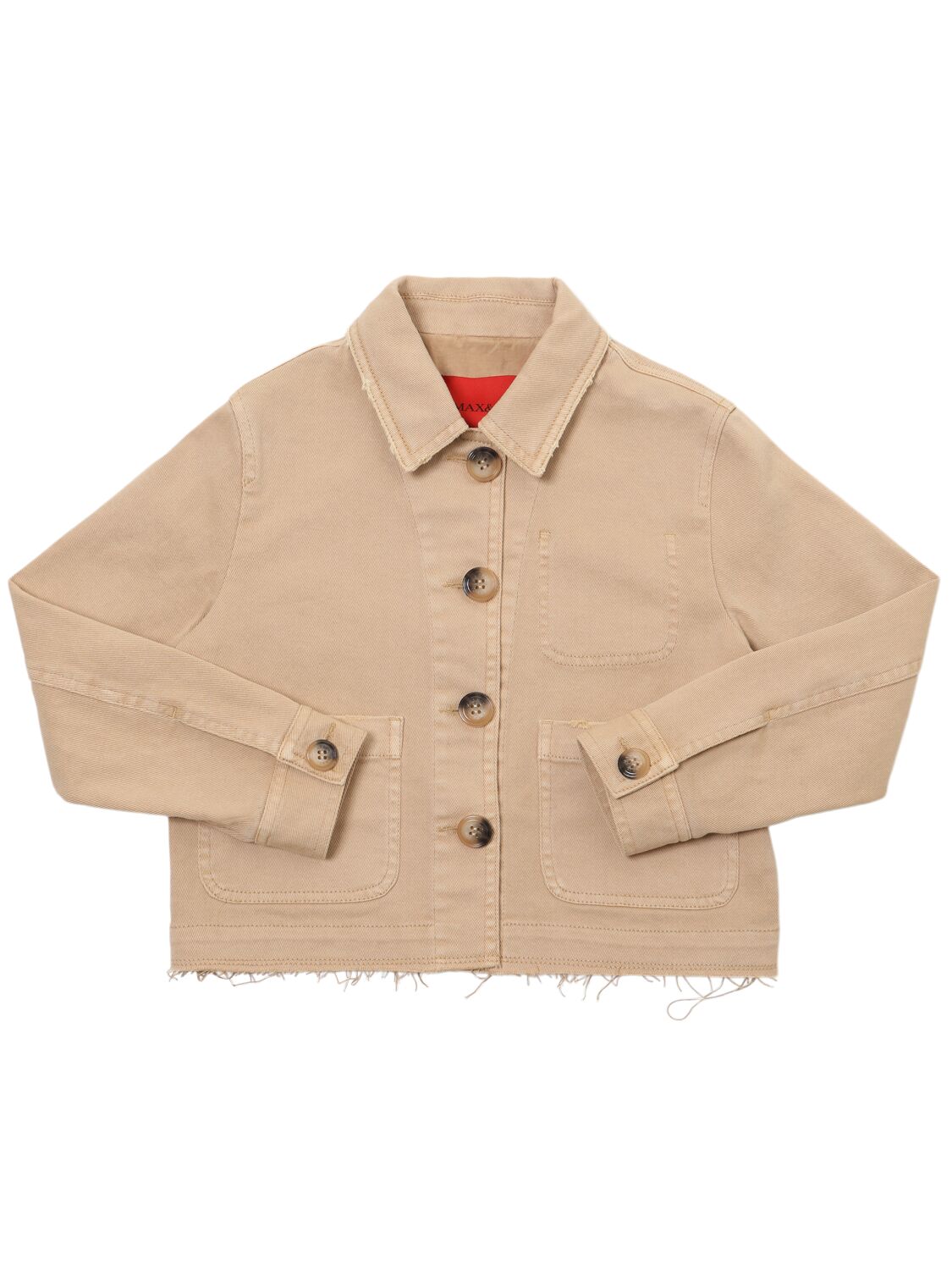 Max & Co Cotton Blend Gabardine Jacket In Brown
