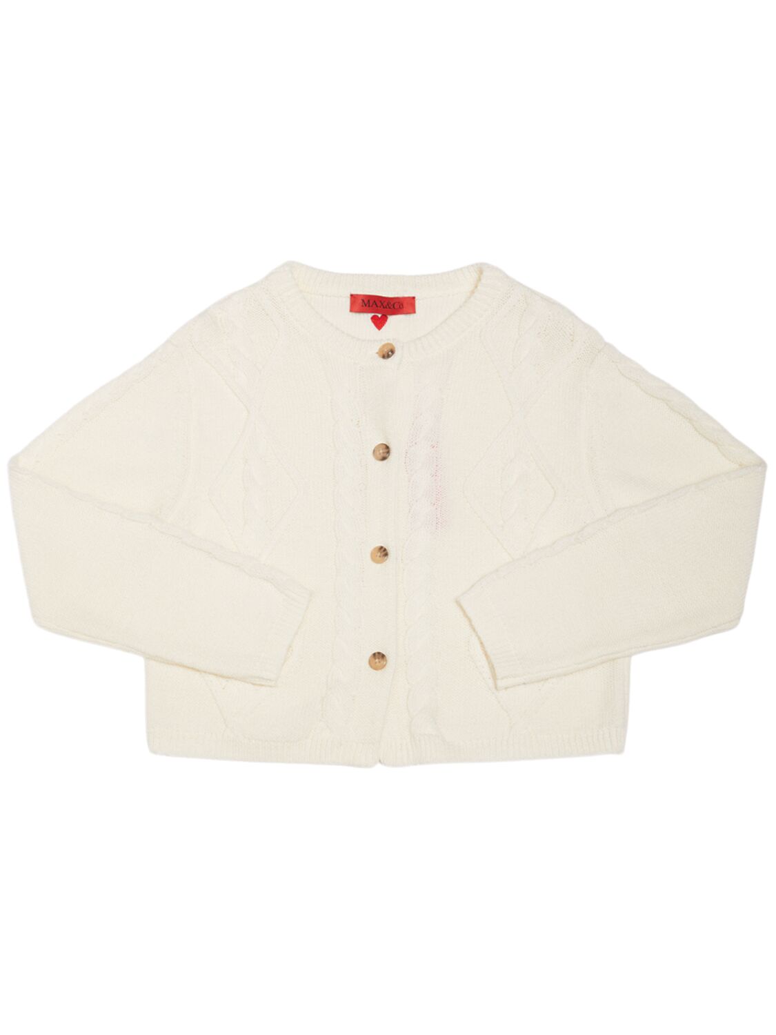 Max & Co Kids' Wool Blend Knit Cardigan In White