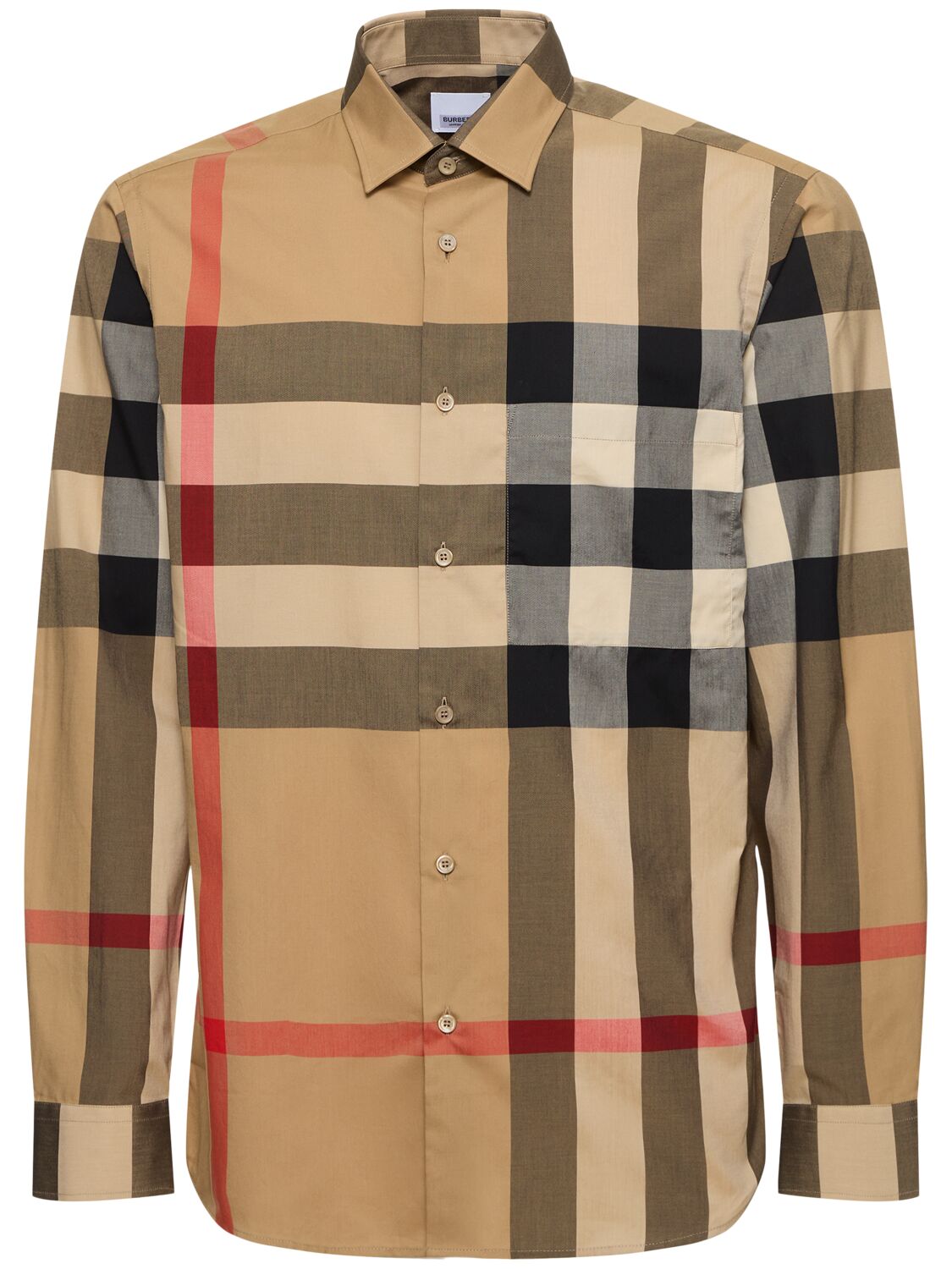 Shop Burberry Summerton Cotton Shirt In Archive Beige