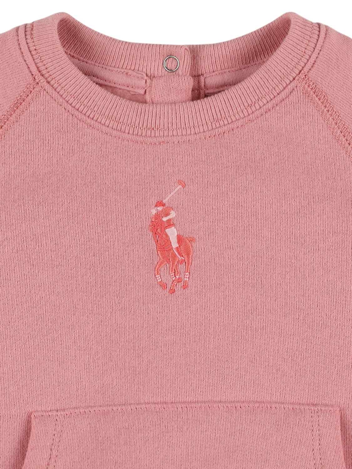 Shop Polo Ralph Lauren Cotton Blend Sweatshirt & Sweatpants In Rosa