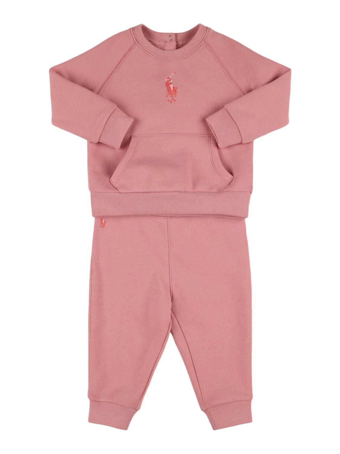 Polo Ralph Lauren Babies' Sweatshirt Und Trainingshose Aus Baumwolle In Pink