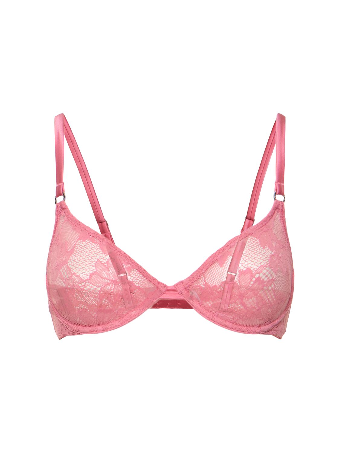 Fleur Du Mal Le Stretch Multifit Lace Demi Bra In Pink