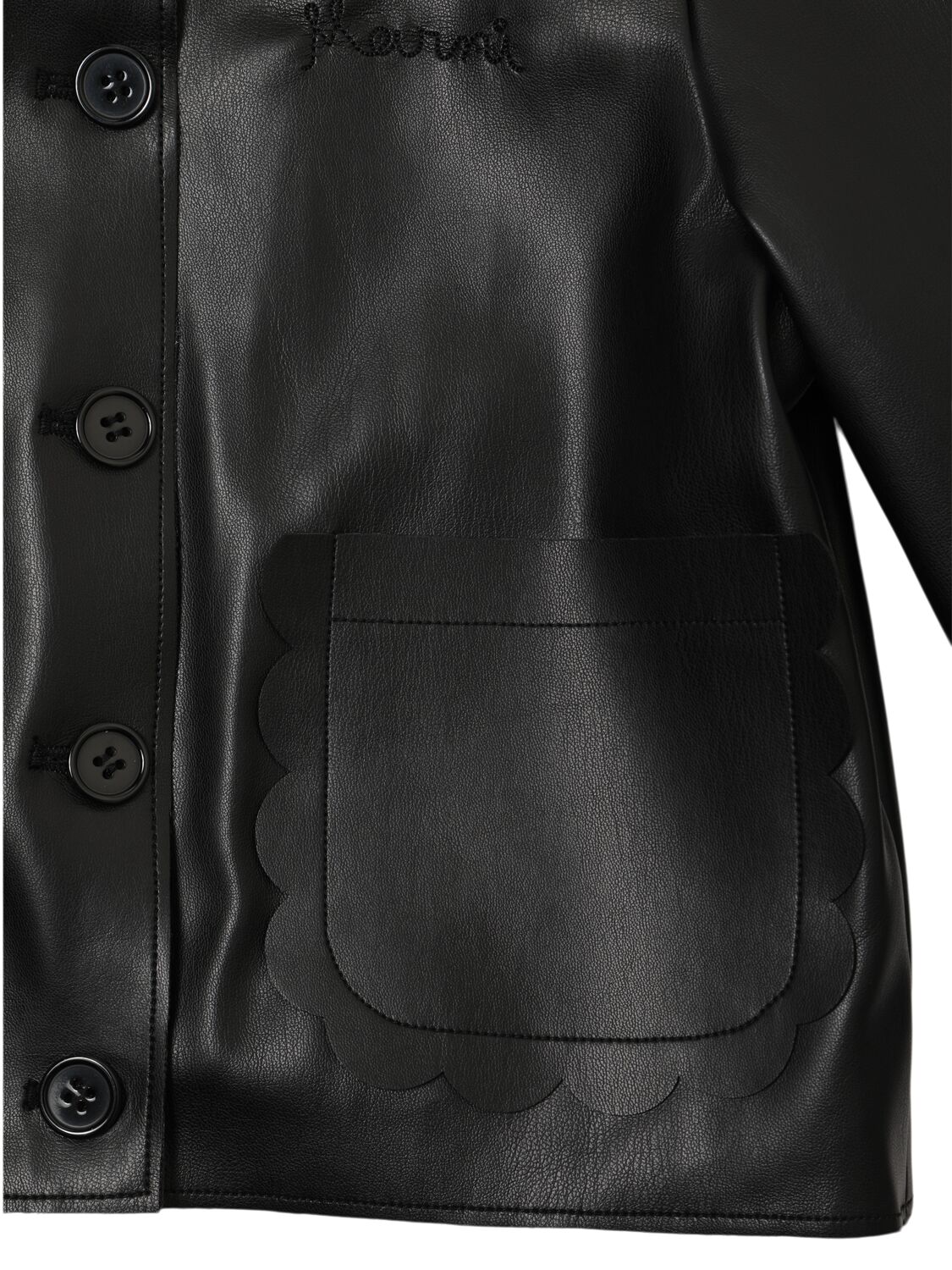 Shop Marni Junior Poly Faux Leather Jacket In Black