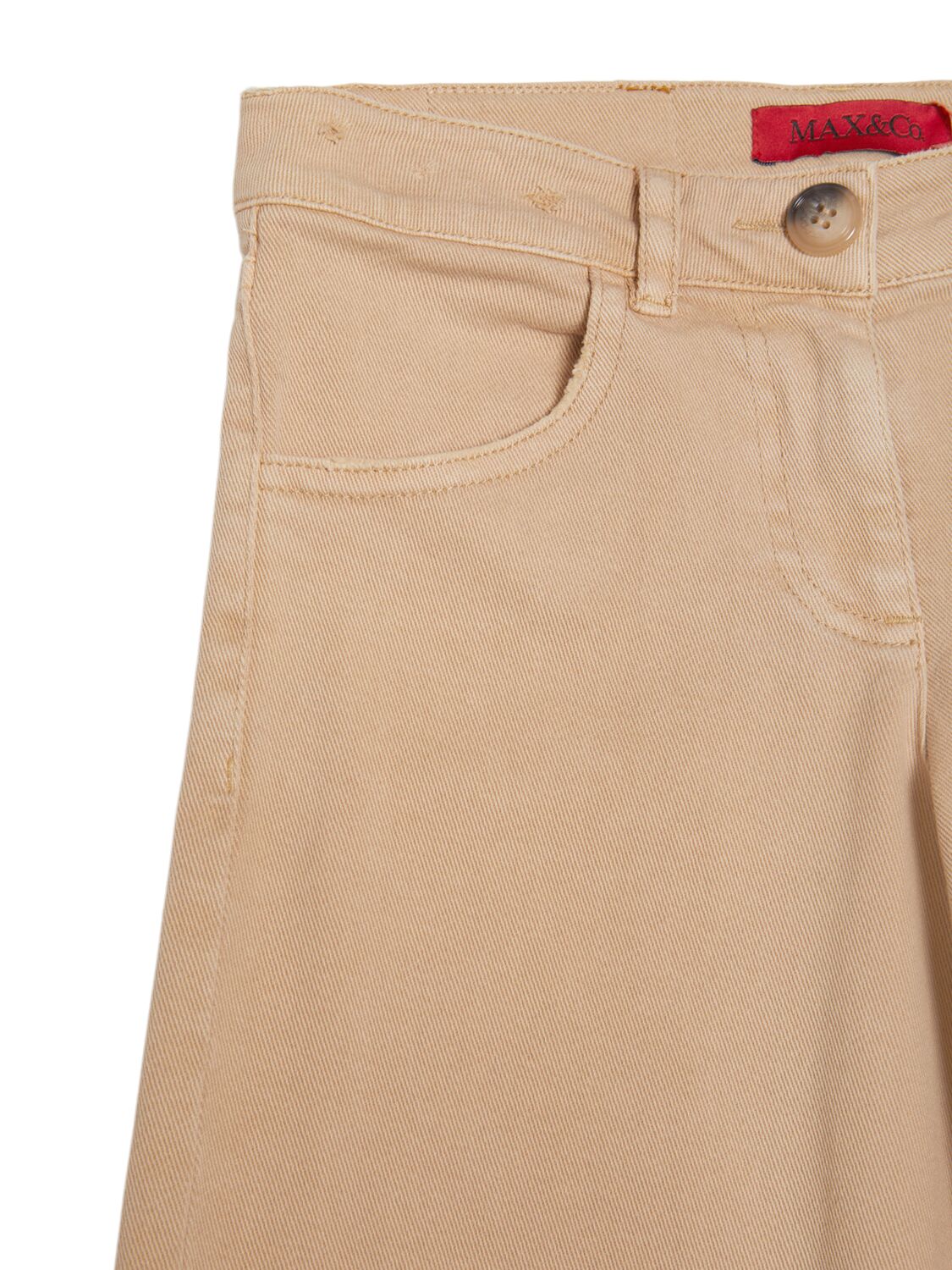 Shop Max & Co Stretch Cotton Pants In Beige