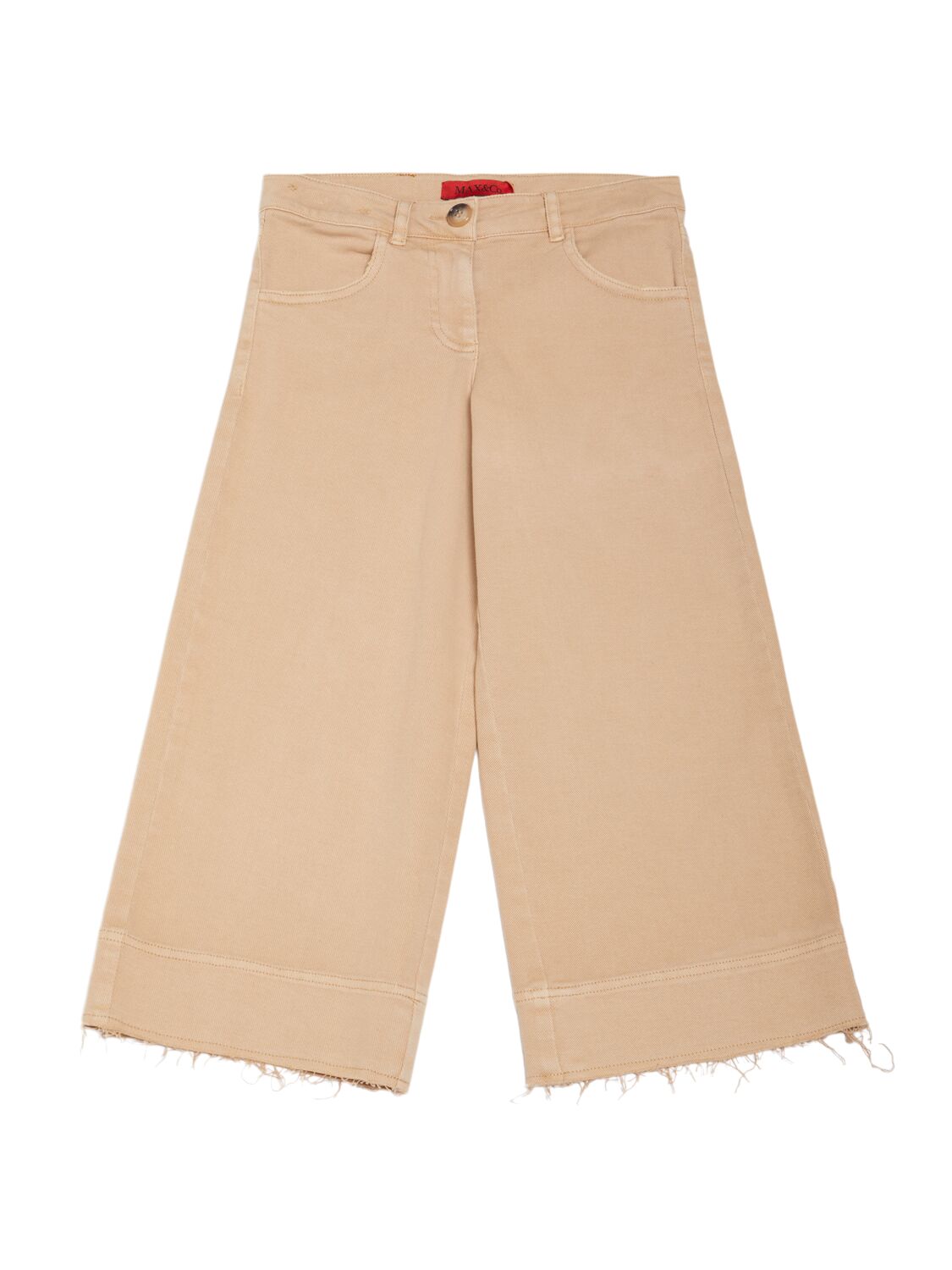 Max & Co Stretch Cotton Pants In Beige