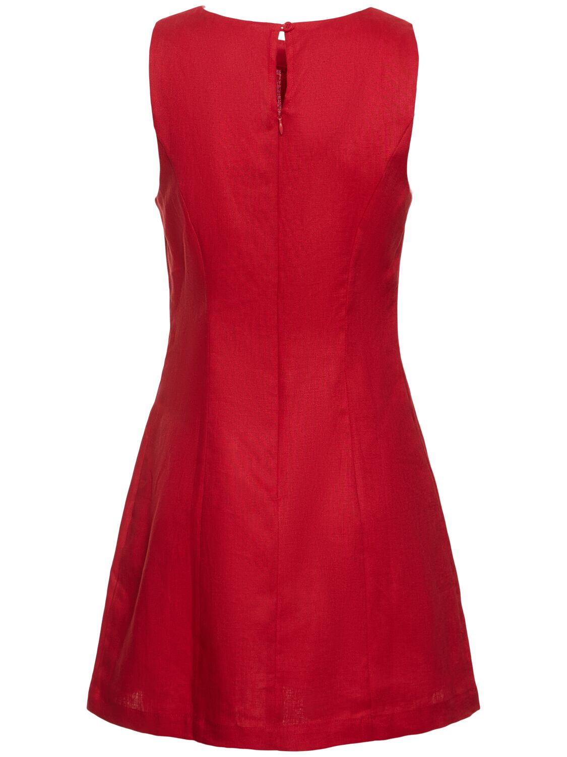 Shop Reformation Citron Linen Mini Dress In Red