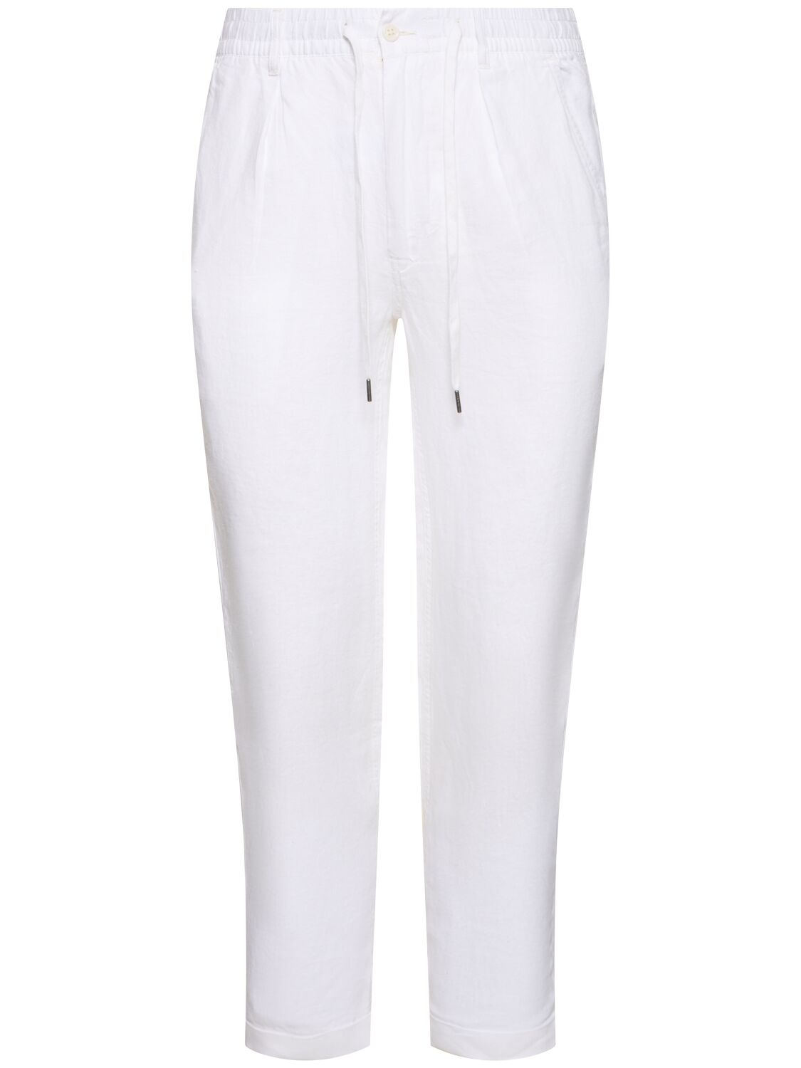 Polo Ralph Lauren Linen Straight Trousers In White